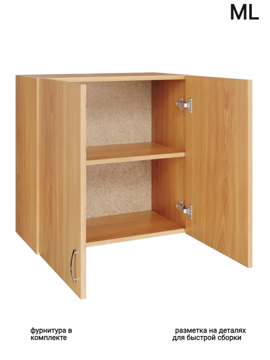 Изображение товара Навесной шкаф распашной Ml 80x60x28.9 см ЛДСП цвет ольха