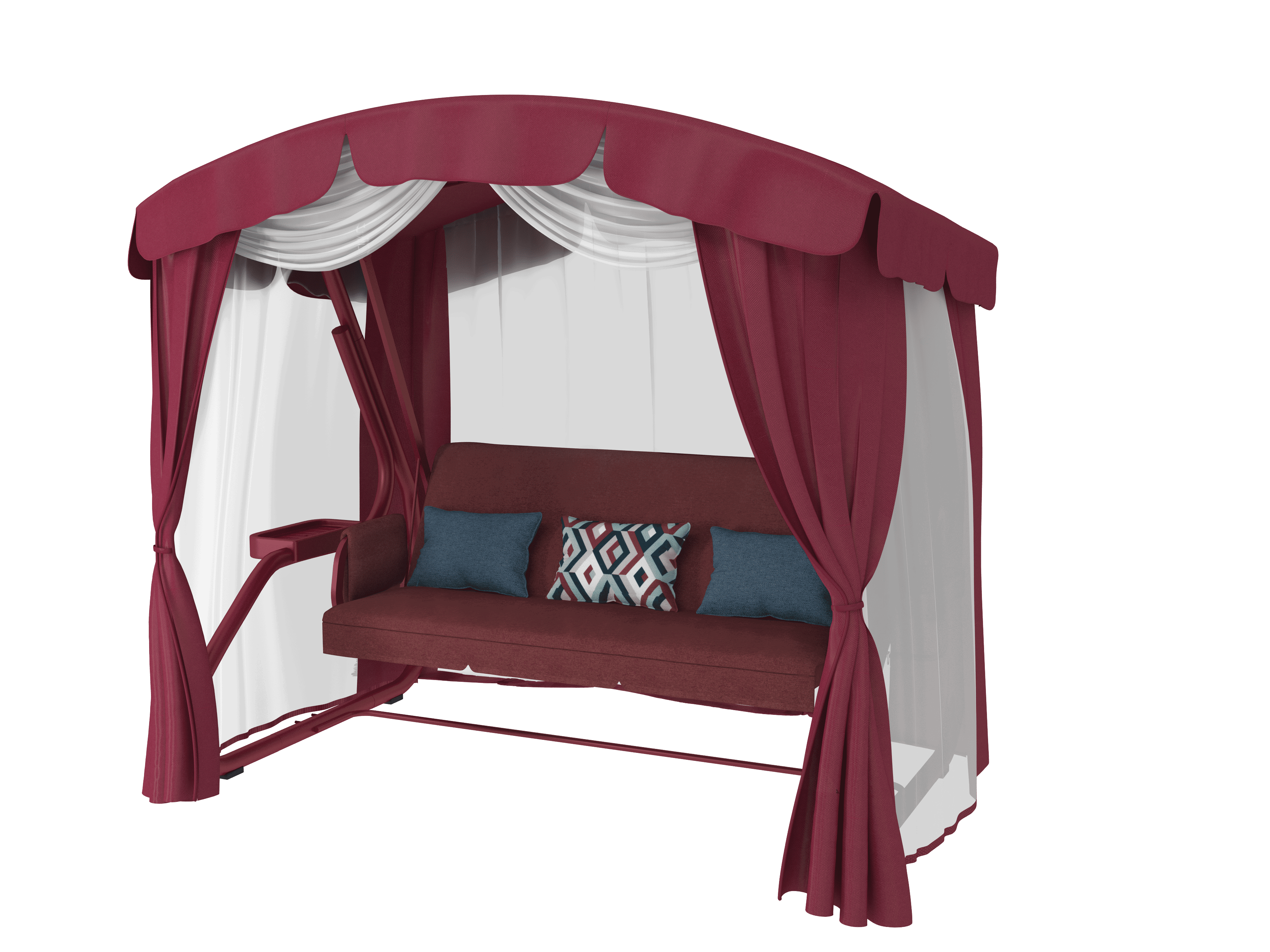 Изображение товара Садовые качели Redford Портофино 3-х местные до 400 кг красные