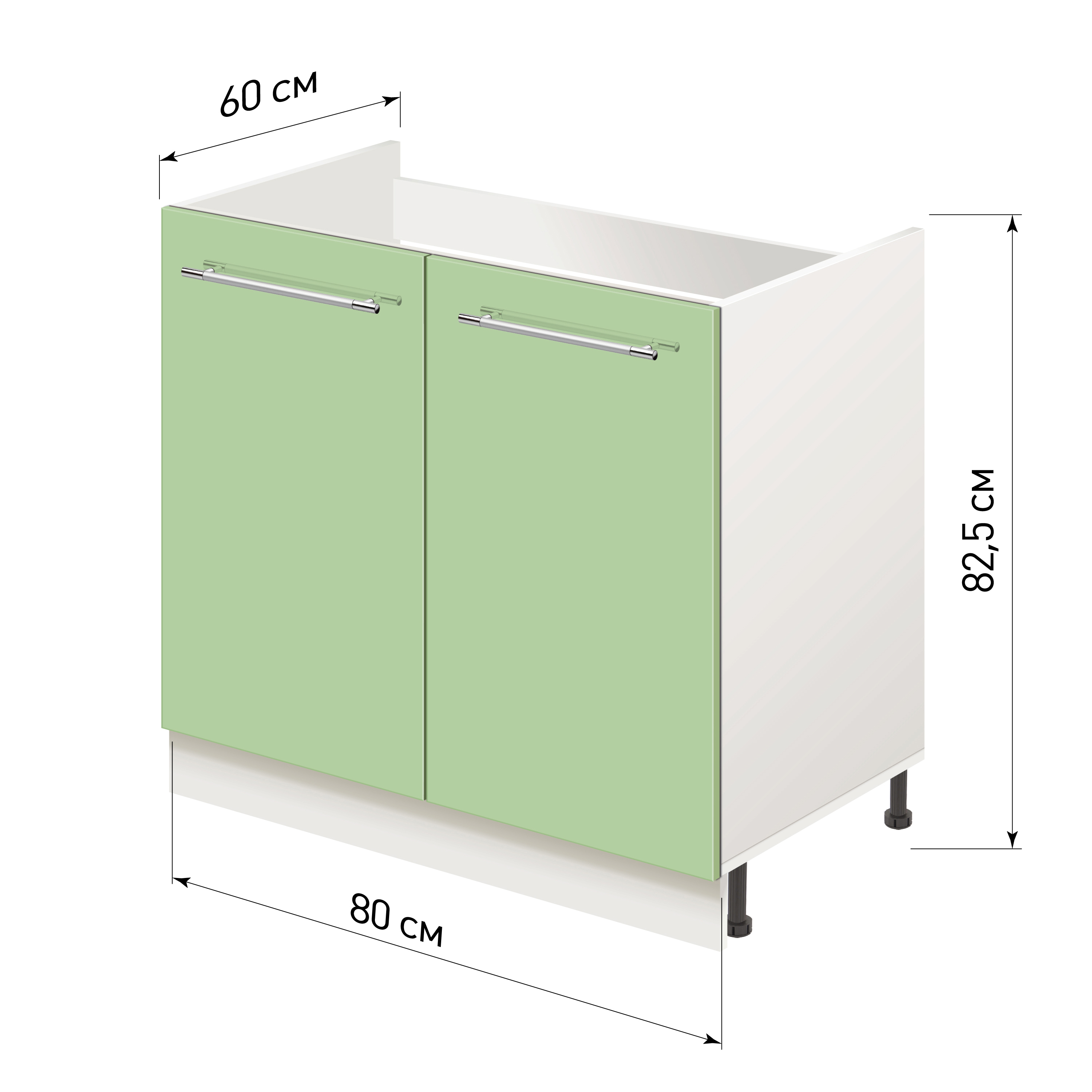 Изображение товара Напольный шкаф Лидер Modern Alto ~~ Модерн altoTP8060_FSGL 80x82x60 см ЛДСП цвет фисташковый