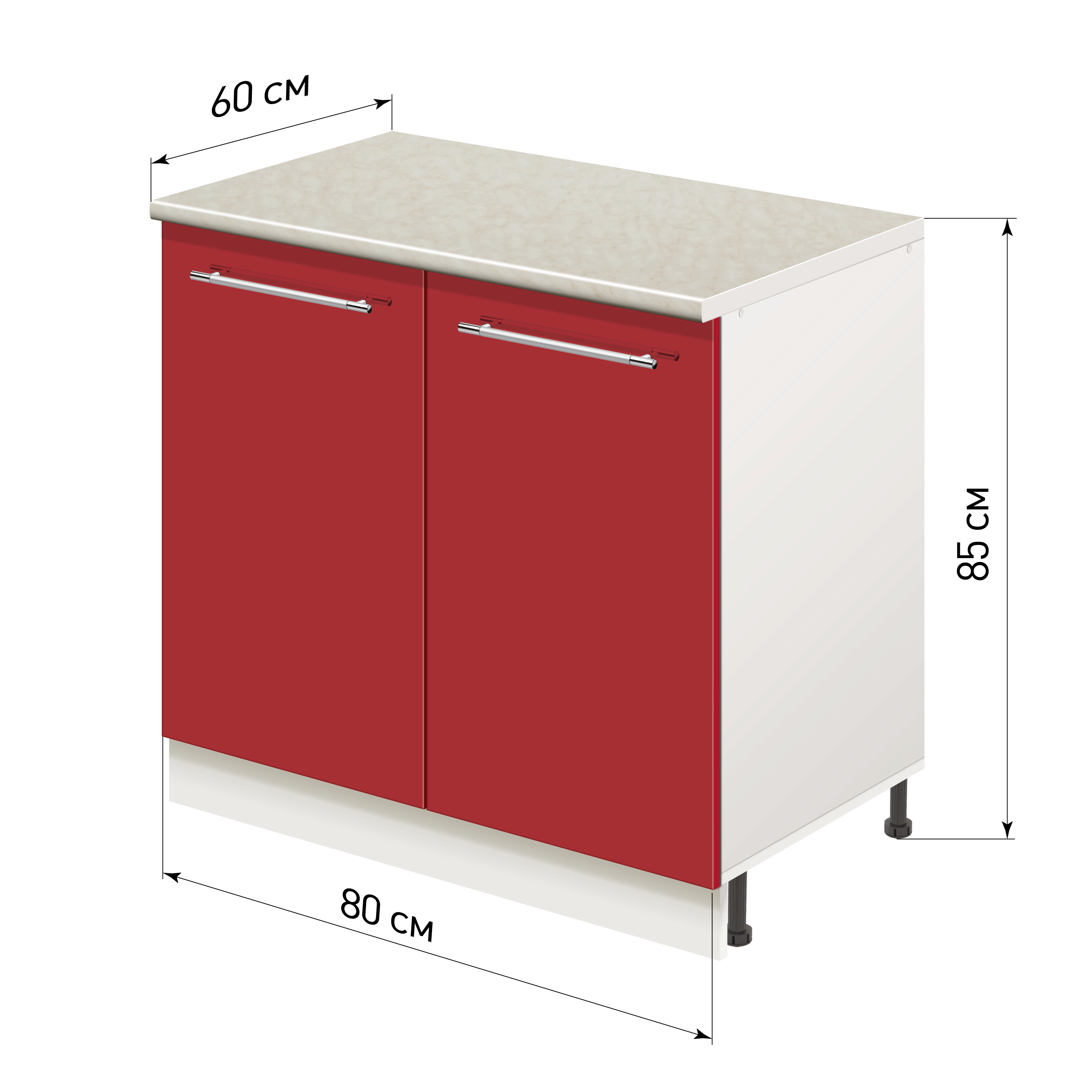 Изображение товара Напольный шкаф Лидер Modern Alto 80x85x60 См Красный глянец