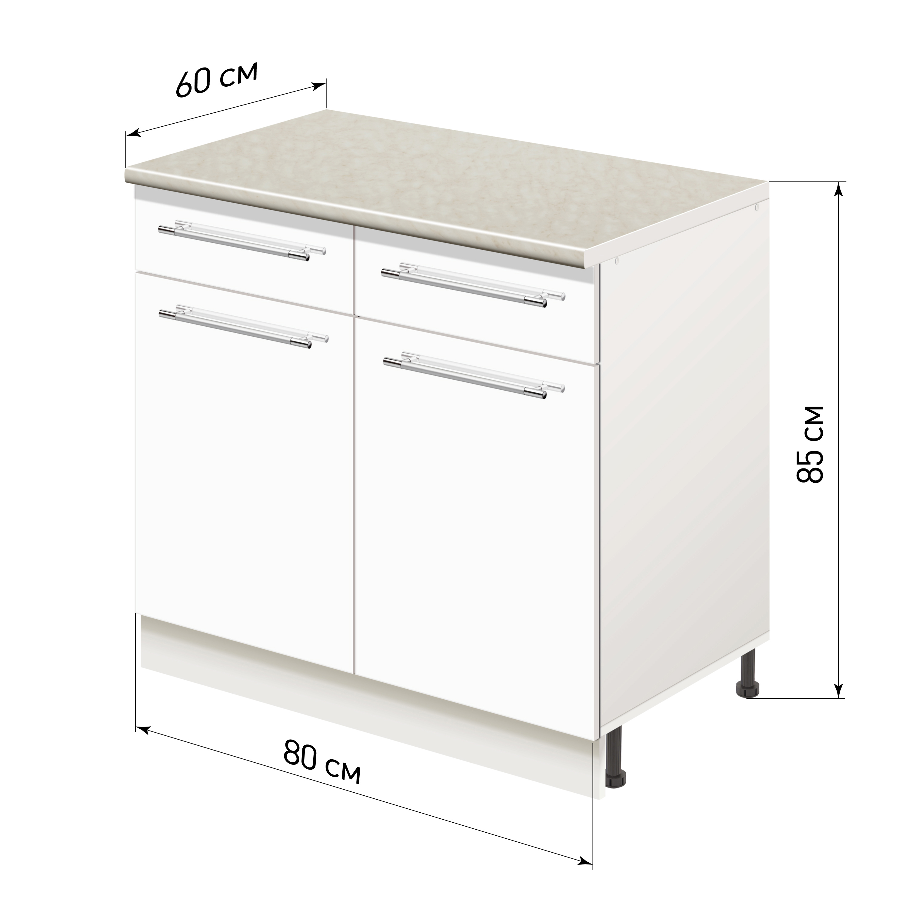 Изображение товара Напольный шкаф Лидер Modern Alto ~~ Модерн altoTY806022_BLGL 80x85x60 см ЛДСП цвет белый глянец