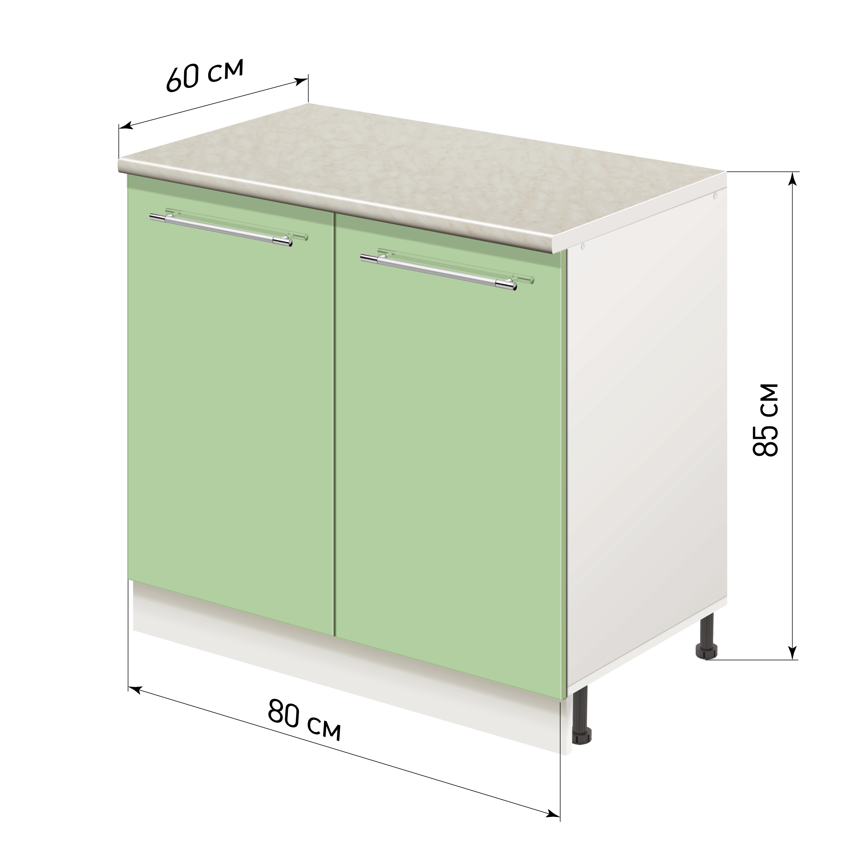 Изображение товара Напольный шкаф Лидер Modern Alto ~~ Модерн altoTS8060_FSGL 80x85x60 см ЛДСП цвет фисташковый