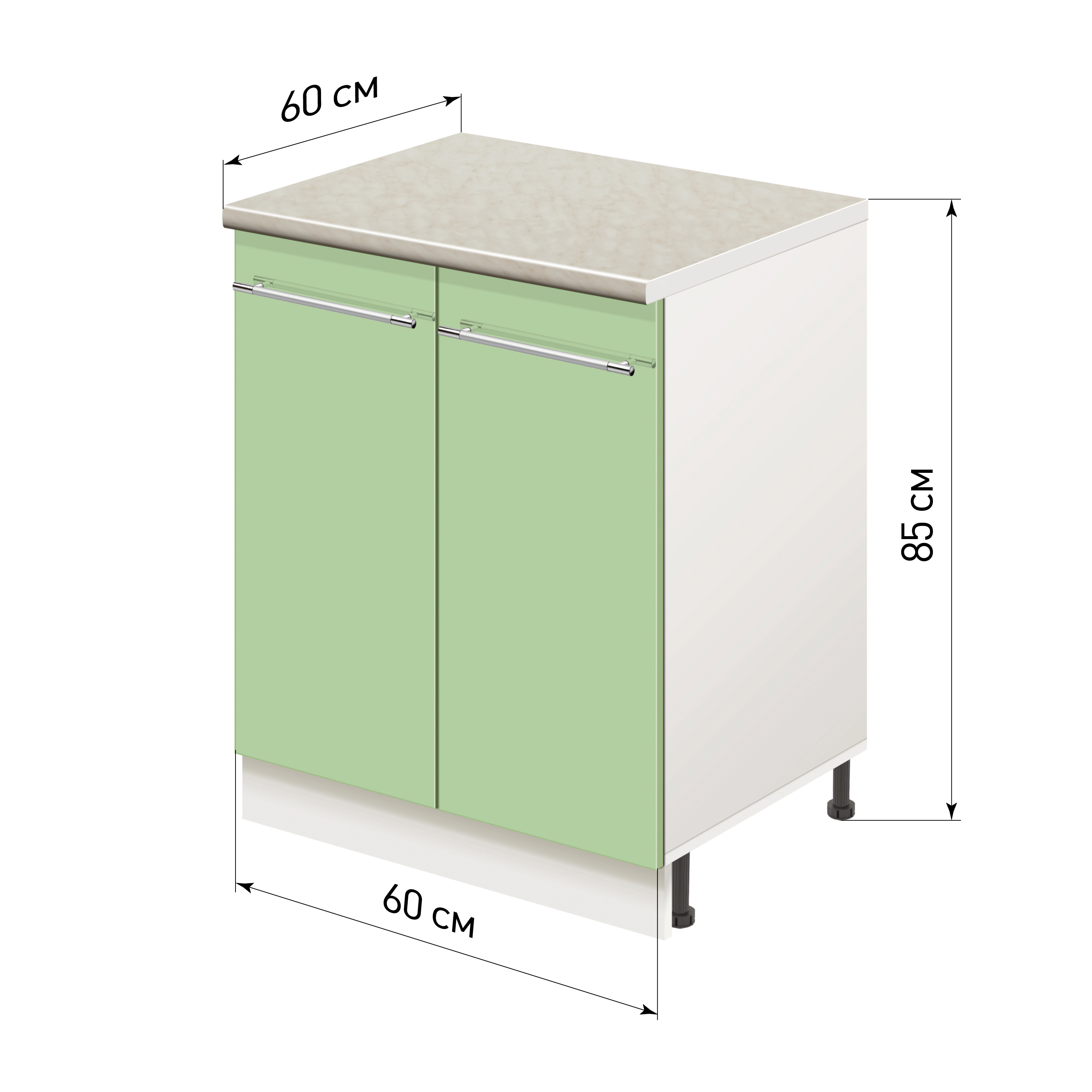 Изображение товара Напольный шкаф Лидер Modern Alto ~~ Модерн altoTS6060_FSGL 60x85x60 см ЛДСП цвет фисташковый