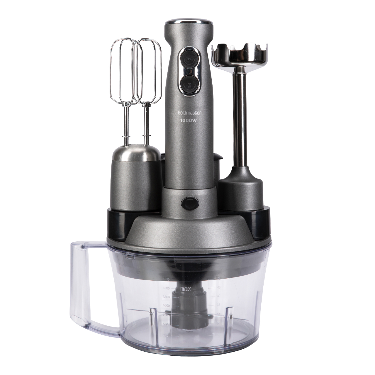 Изображение товара Кухонный процессор Elena Max 2 скорости 1000 Вт цвет антрацит