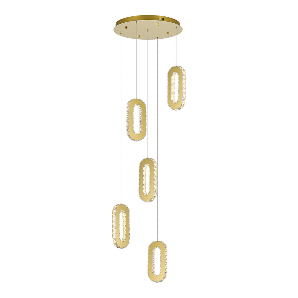 Изображение товара Светильник подвесной светодиодный ST Luce Allungo Sl6506.203.05 16 м² теплый белый (желтый) свет цвет золотистый