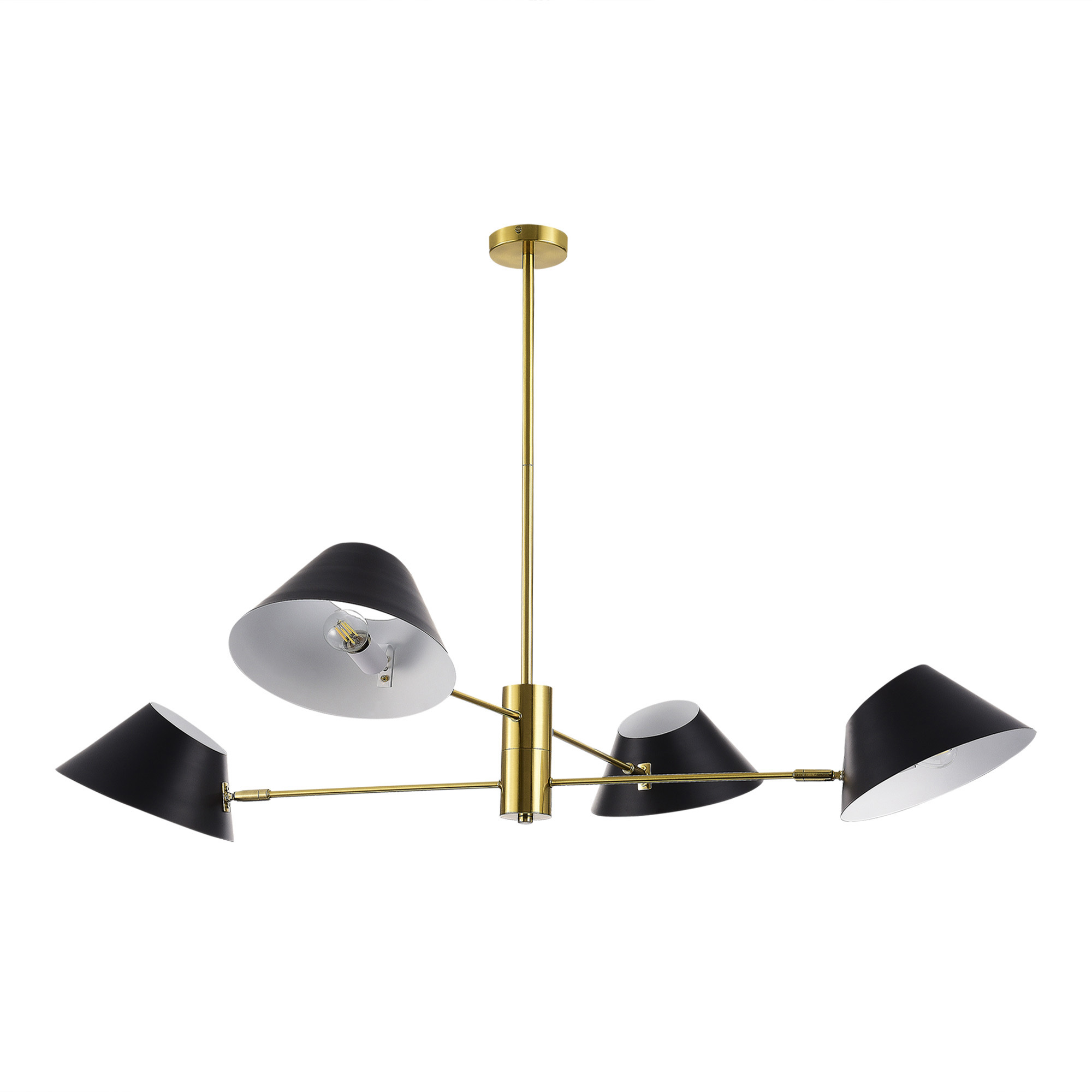 Изображение товара Подвесной светильник Evoluce Norbi Sle1253-343-04 4 лампы латунь черный стиль современный