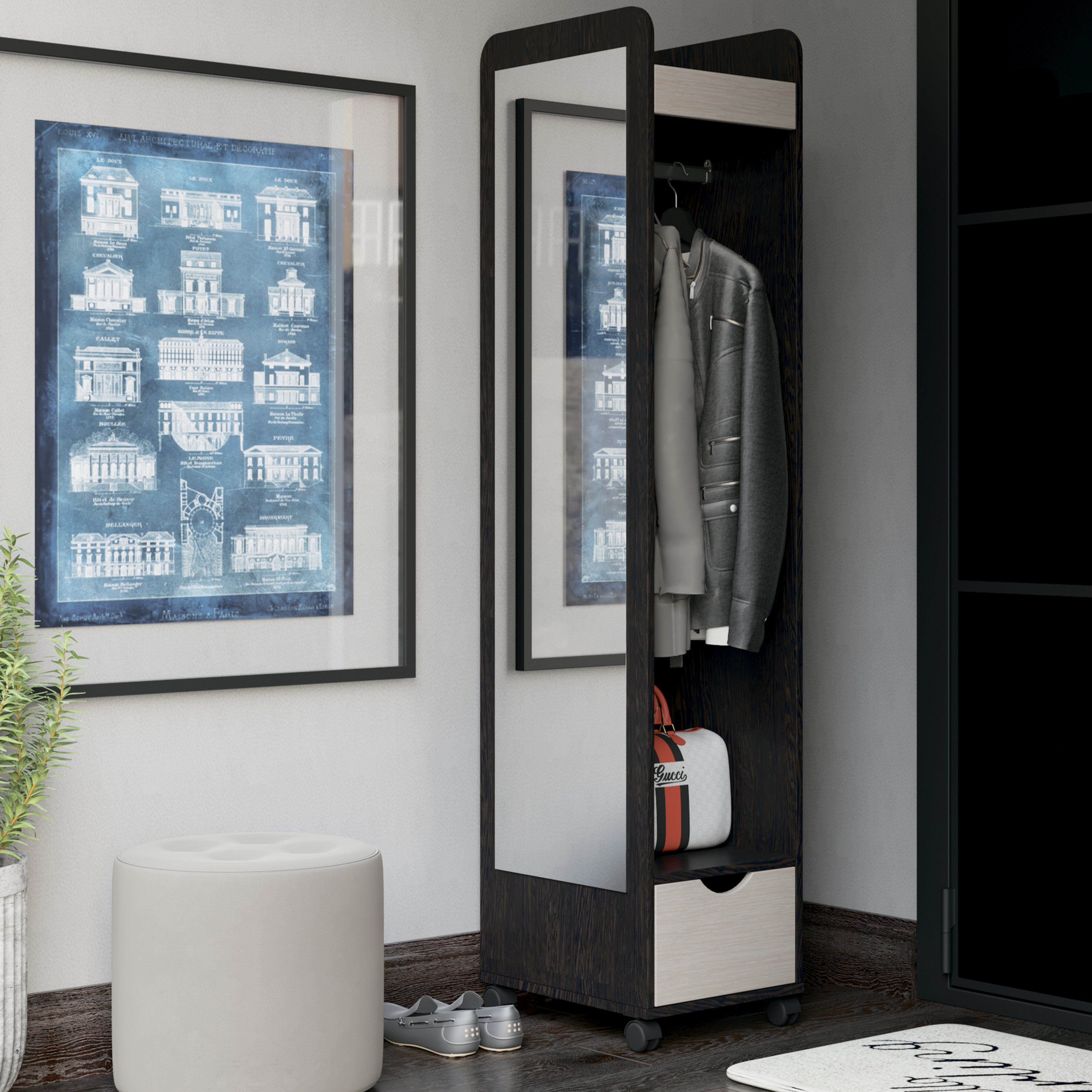 Изображение товара Напольная вешалка Трия Лайт 36x173x46 см венге для прихожей