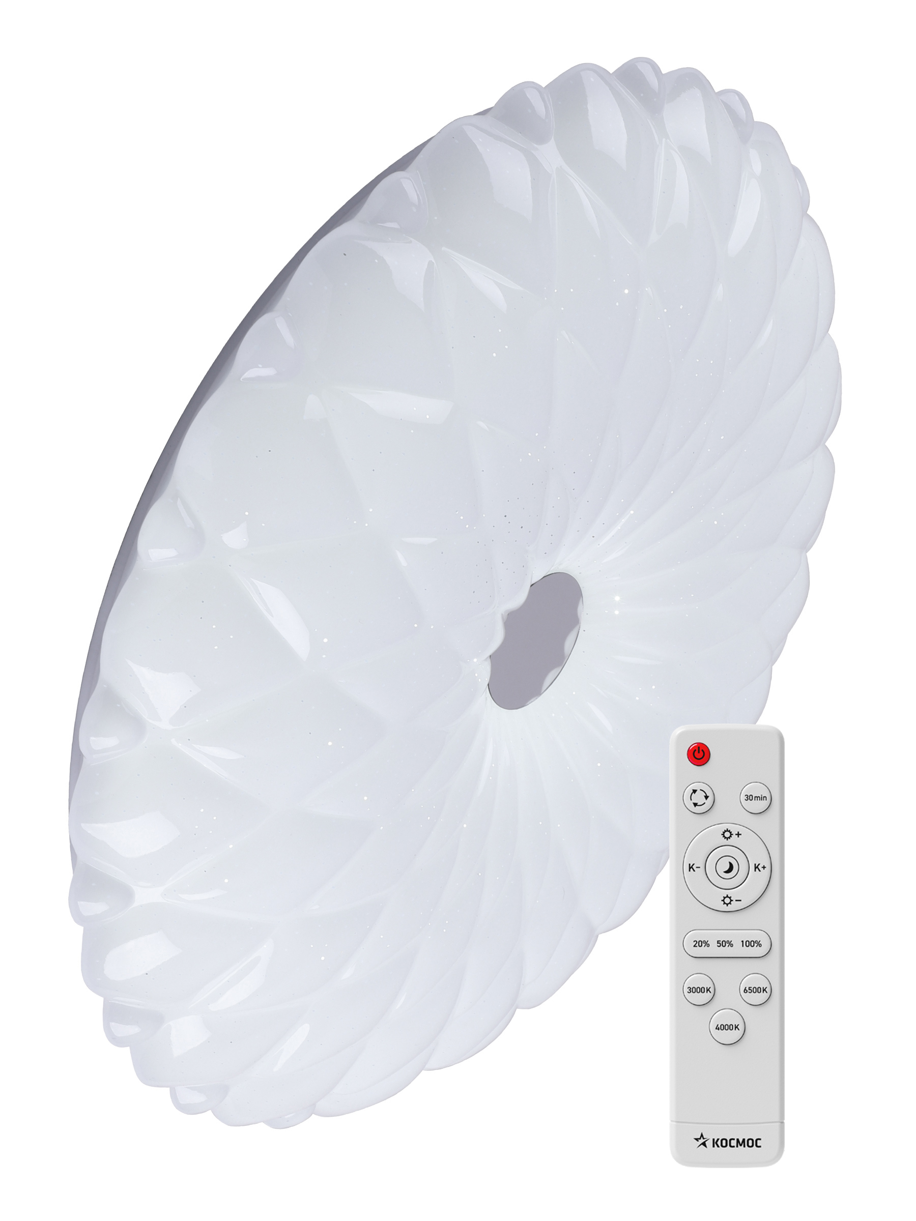 Изображение товара Светильник светодиодный потолочный Космос Ksastr55w с пультом управления 25 м²