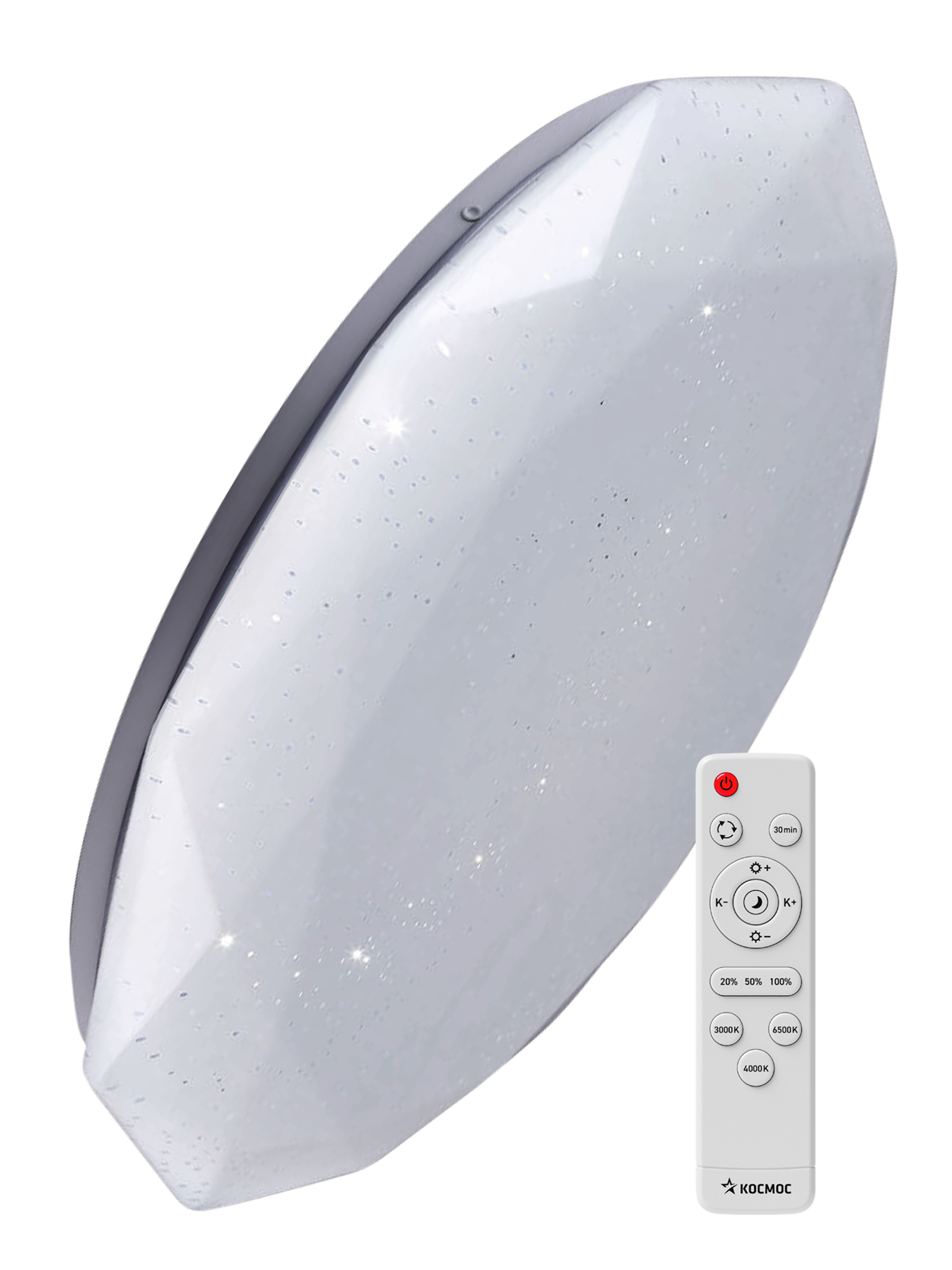 Изображение товара Настенно-потолочный с LED пультом управление Космос Ksdiam55w белый