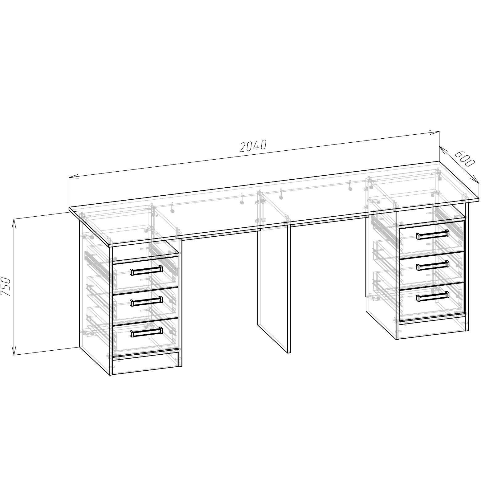 Изображение товара Стол Клик мебель 9322744 61x75x60 см ЛДСП цвет белый