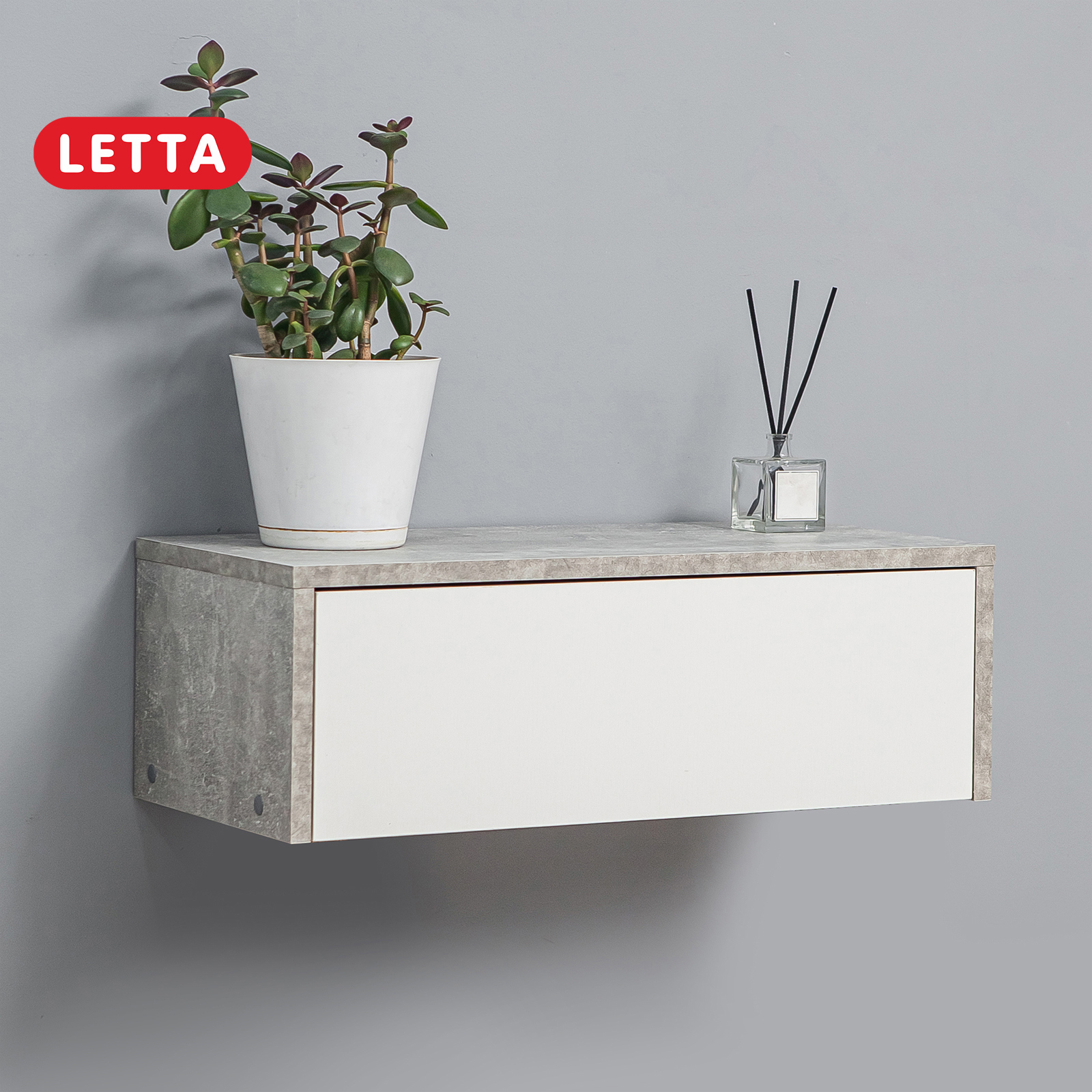 Изображение товара Туалетный столик без зеркала Letta Мальта 61x20x29 см белый графит