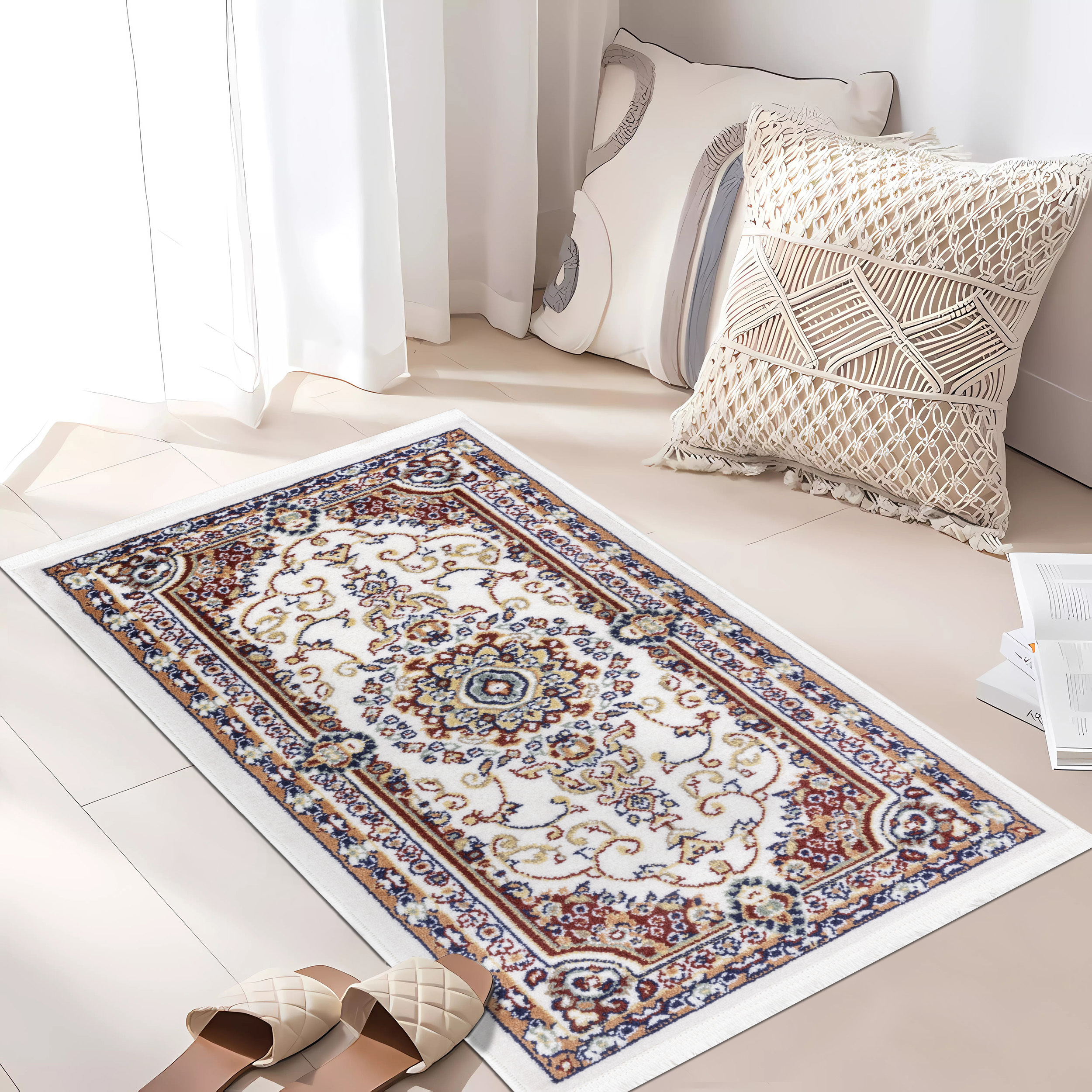 Изображение товара Прикроватный коврик Анатолия 60x110 см полипропилен бежевый Восточный стиль