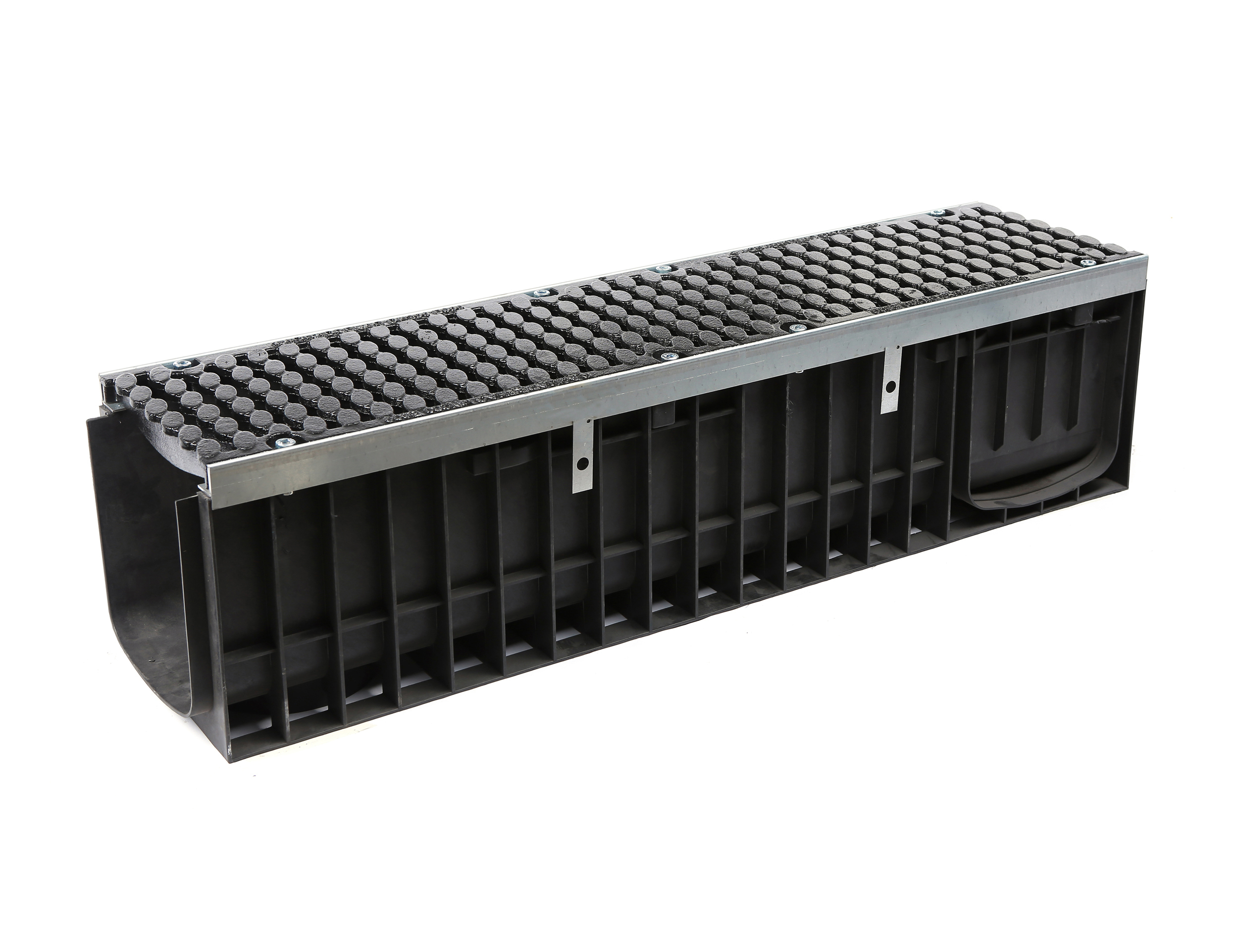 Изображение товара Лоток водосточный комплект Aquadrenag Protect D400 1000x264x305мм черный