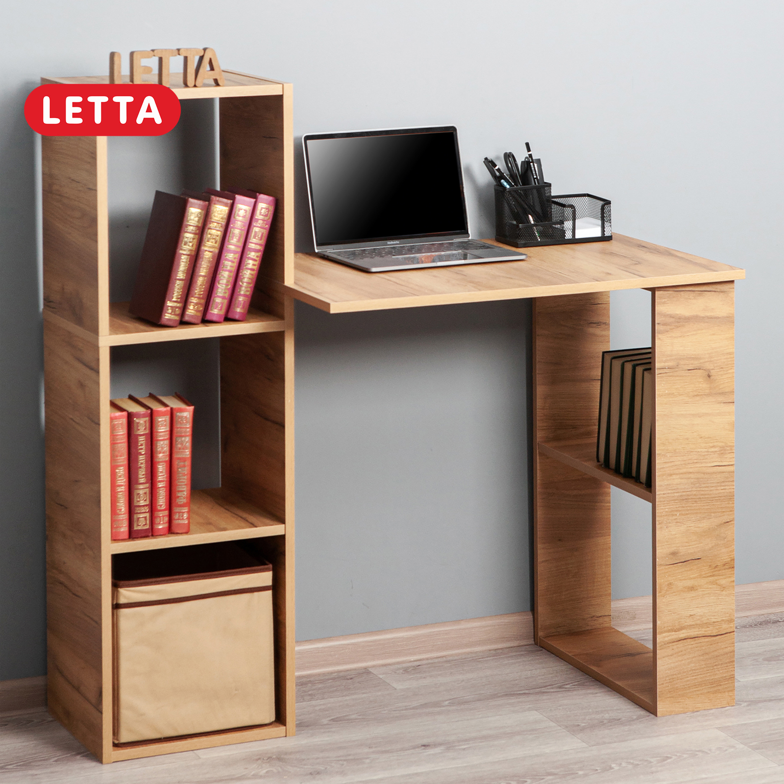 Изображение товара Стол Letta Jazz 79x73x49 см ЛДСП цвет дуб крафт золотой