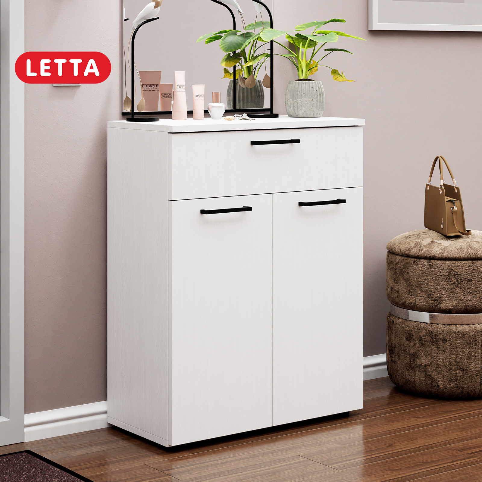 Изображение товара Комод Letta Веста lite 1 ящик 60x29x78 см ЛДСП цвет белый