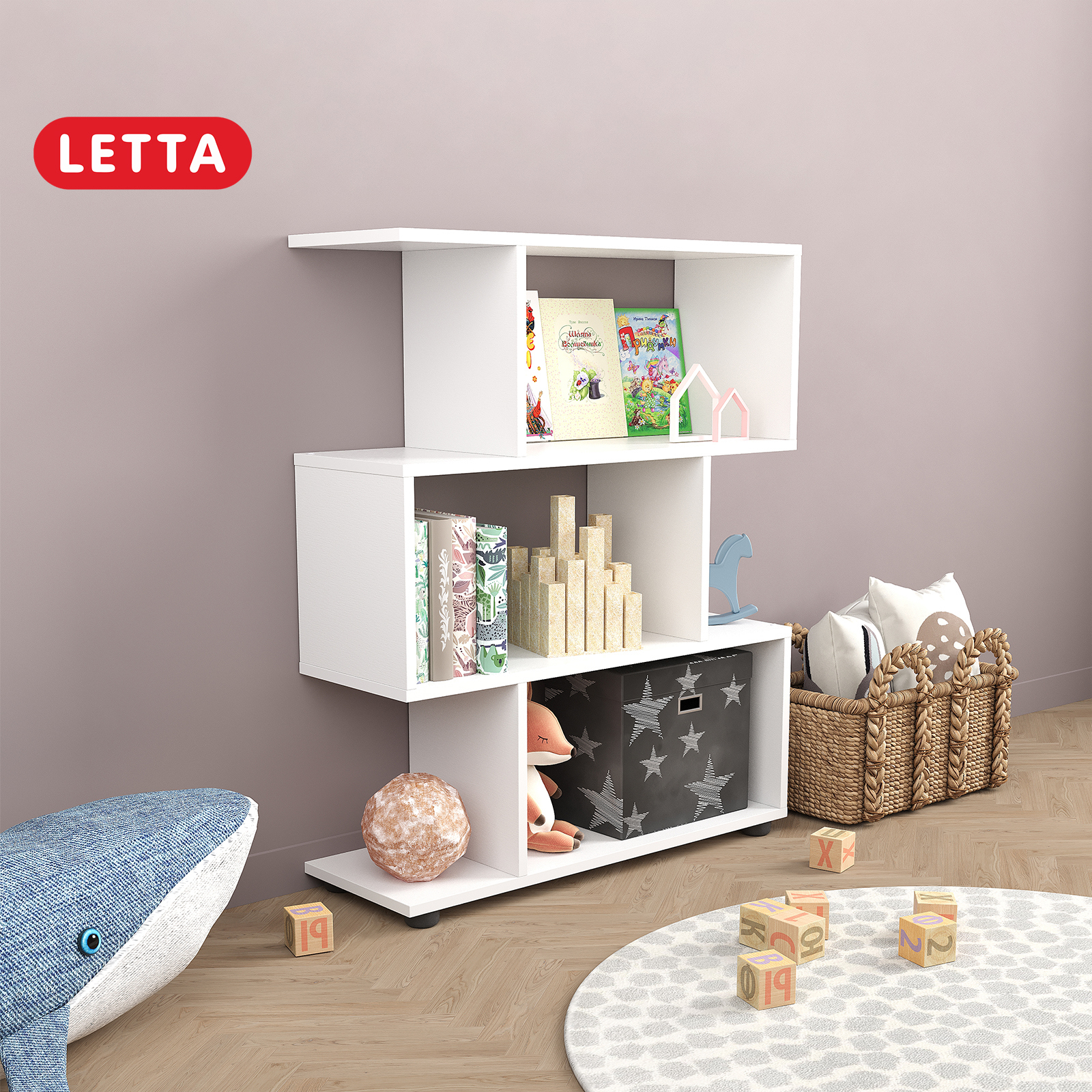 Изображение товара Стеллаж Letta 73x89.9x25 см белый из ЛДСП