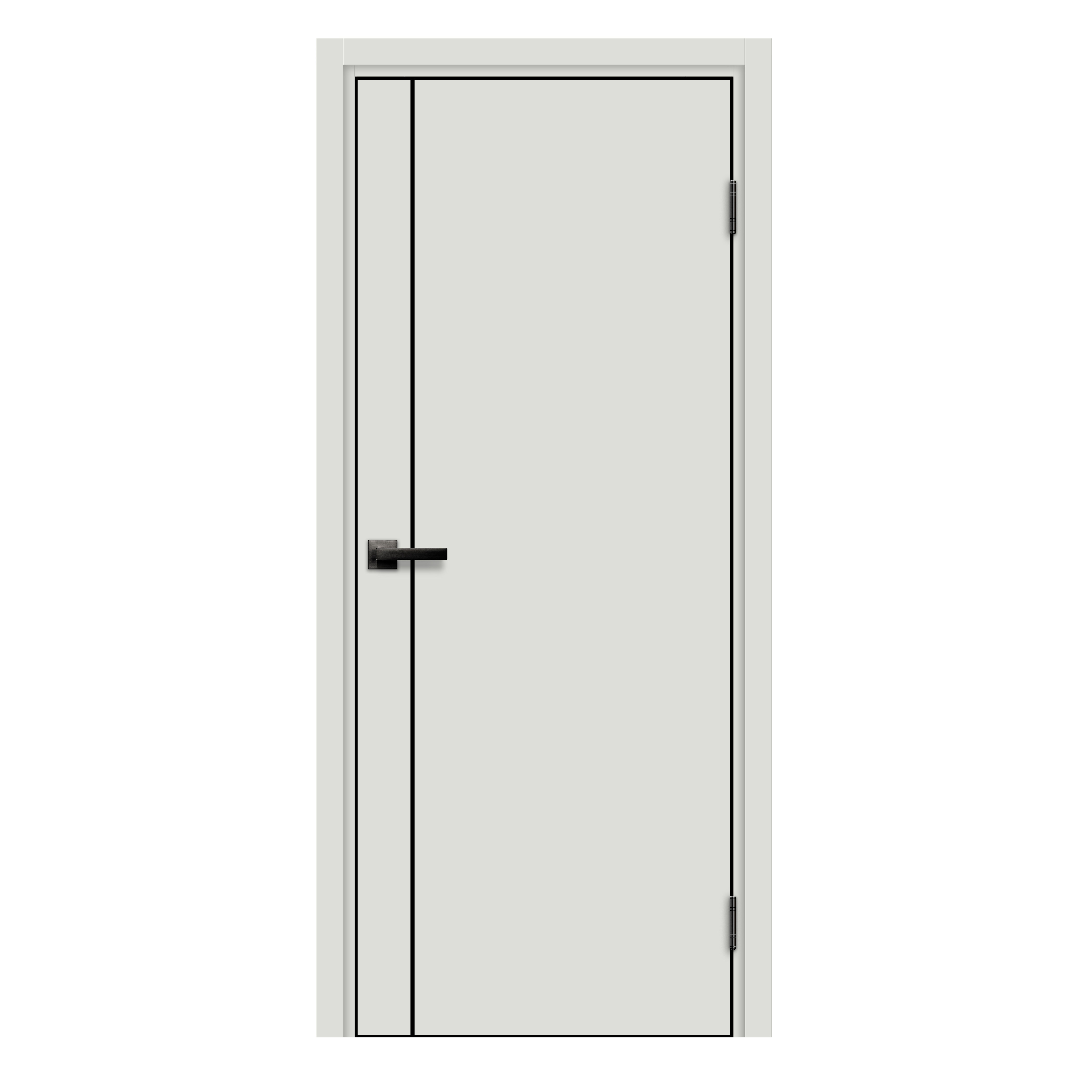 Изображение товара Дверь межкомнатная глухая Асти_В 60x200 см Hardflex цвет белый жемчуг с замком и петлями