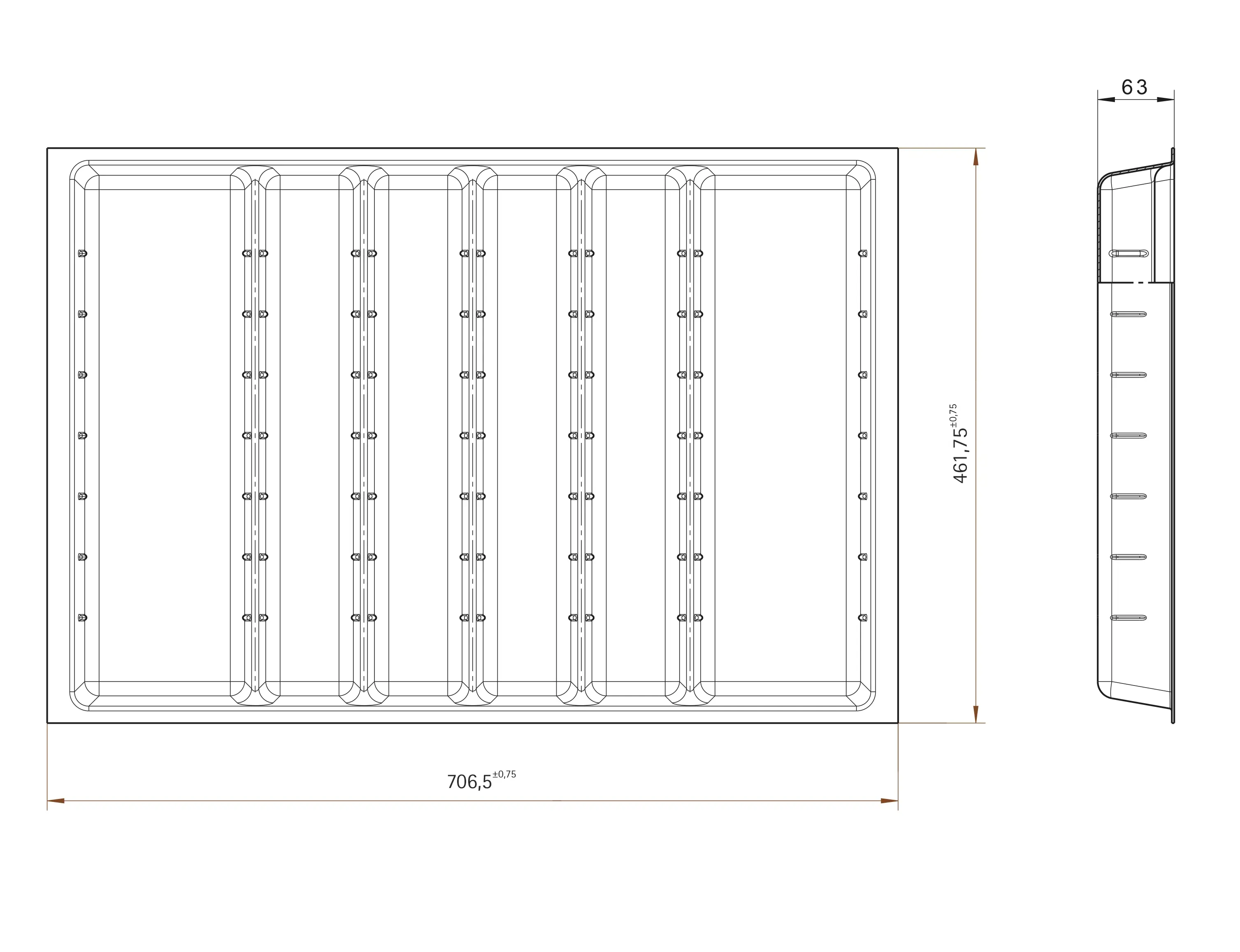 Лоток для столовых приборов Hettich Orga Tray 590IANL470KB800 46.2x7x71.7 см пластик цвет серый - 2