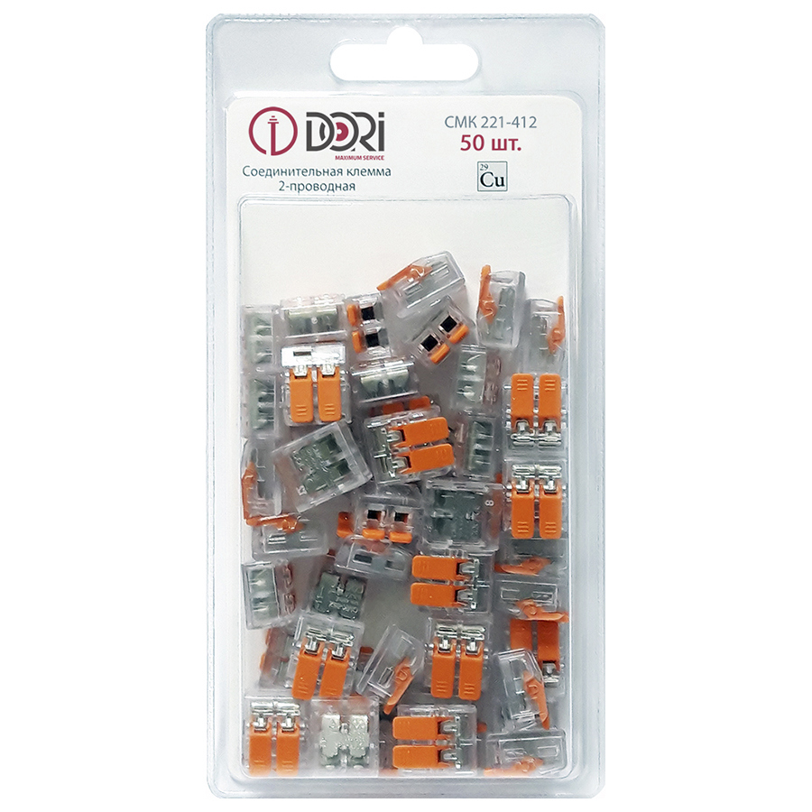 Изображение товара Клемма соединительная Dori СМК 221-412 2-проводная 4 мм 50 шт.