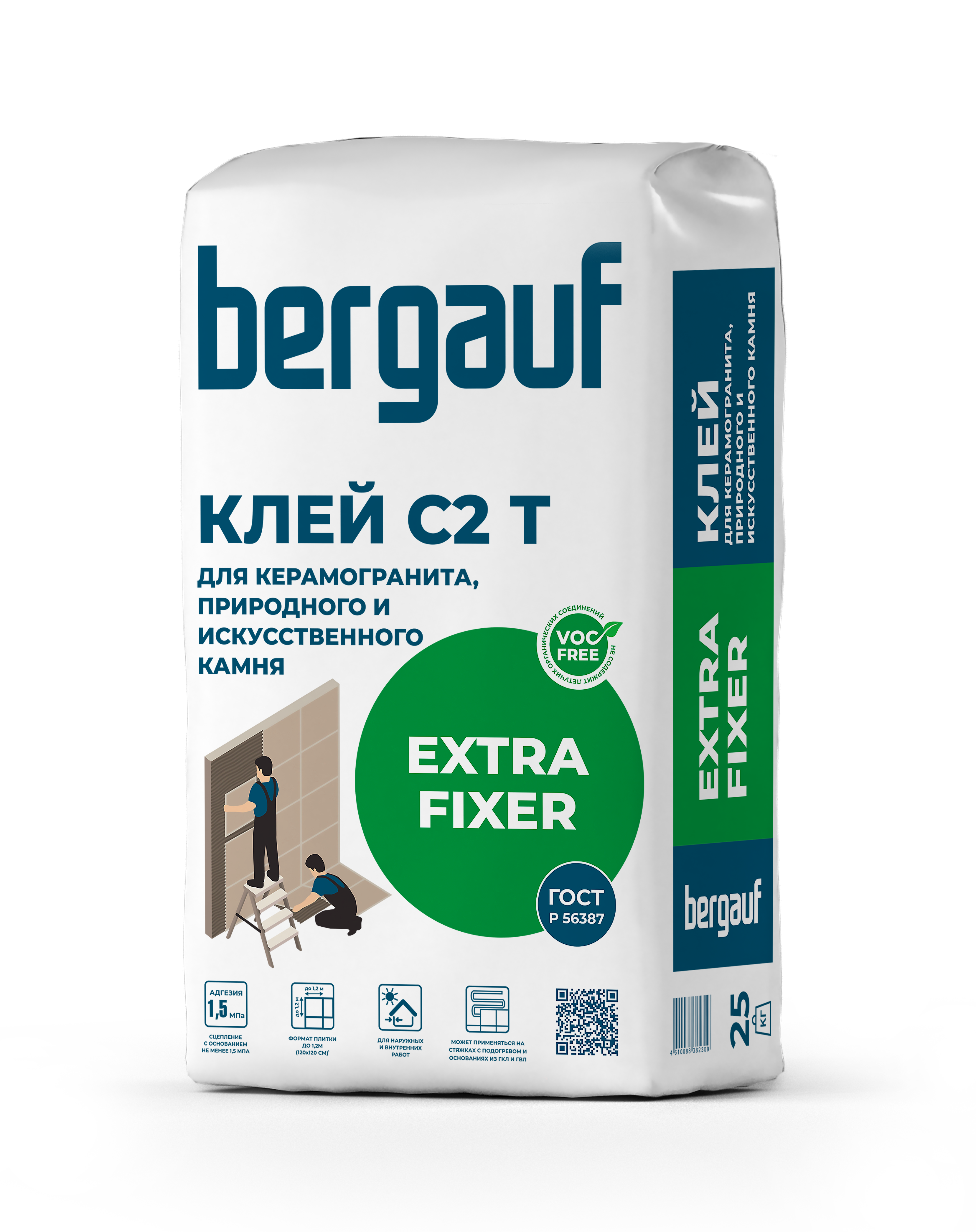 Изображение товара Клей для плитки Bergauf C2T Extra Fixer 25 кг - Серый