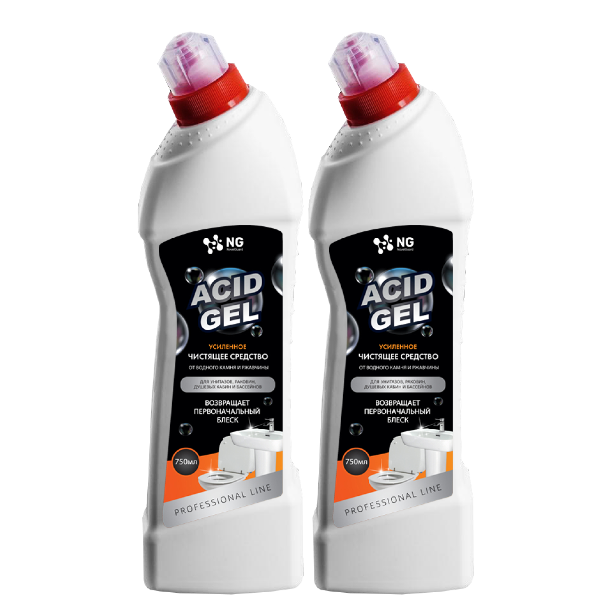 Изображение товара Чистящее средство Novelguard NG Acid Gel кислотное для уборки после ремонта 750 мл 2 шт