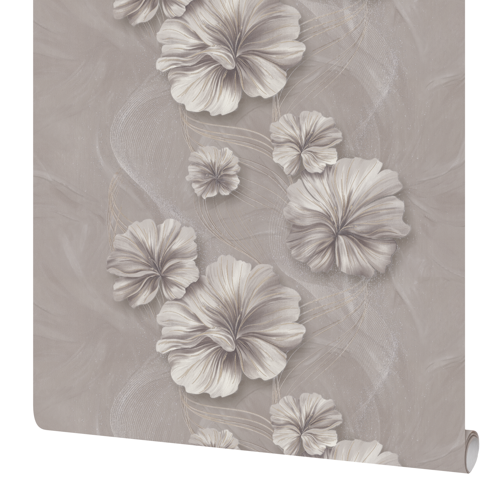 Изображение товара Обои флизелиновые Эмили бежево-кофейные 1.06 м, винил горячего тиснения, Россия