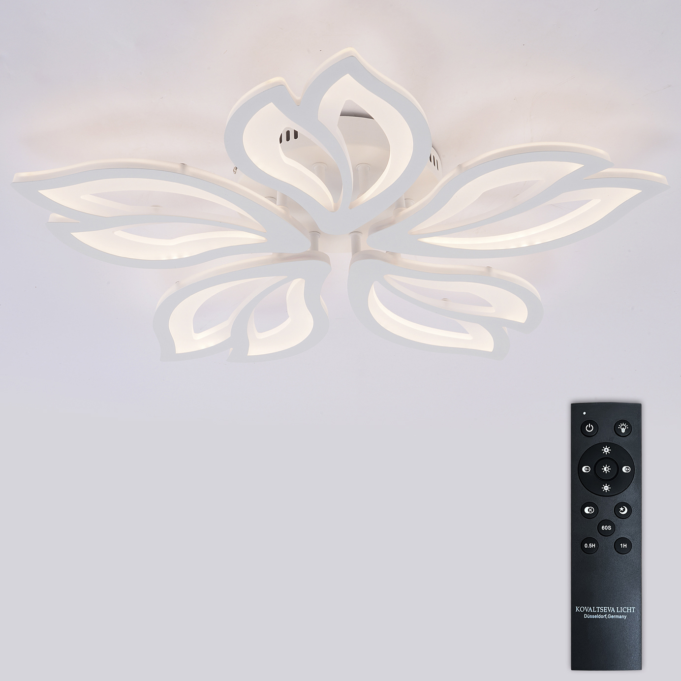 Изображение товара Люстра потолочная светодиодная Natali Kovaltseva Fortuna с пультом 22 м² 110W белая