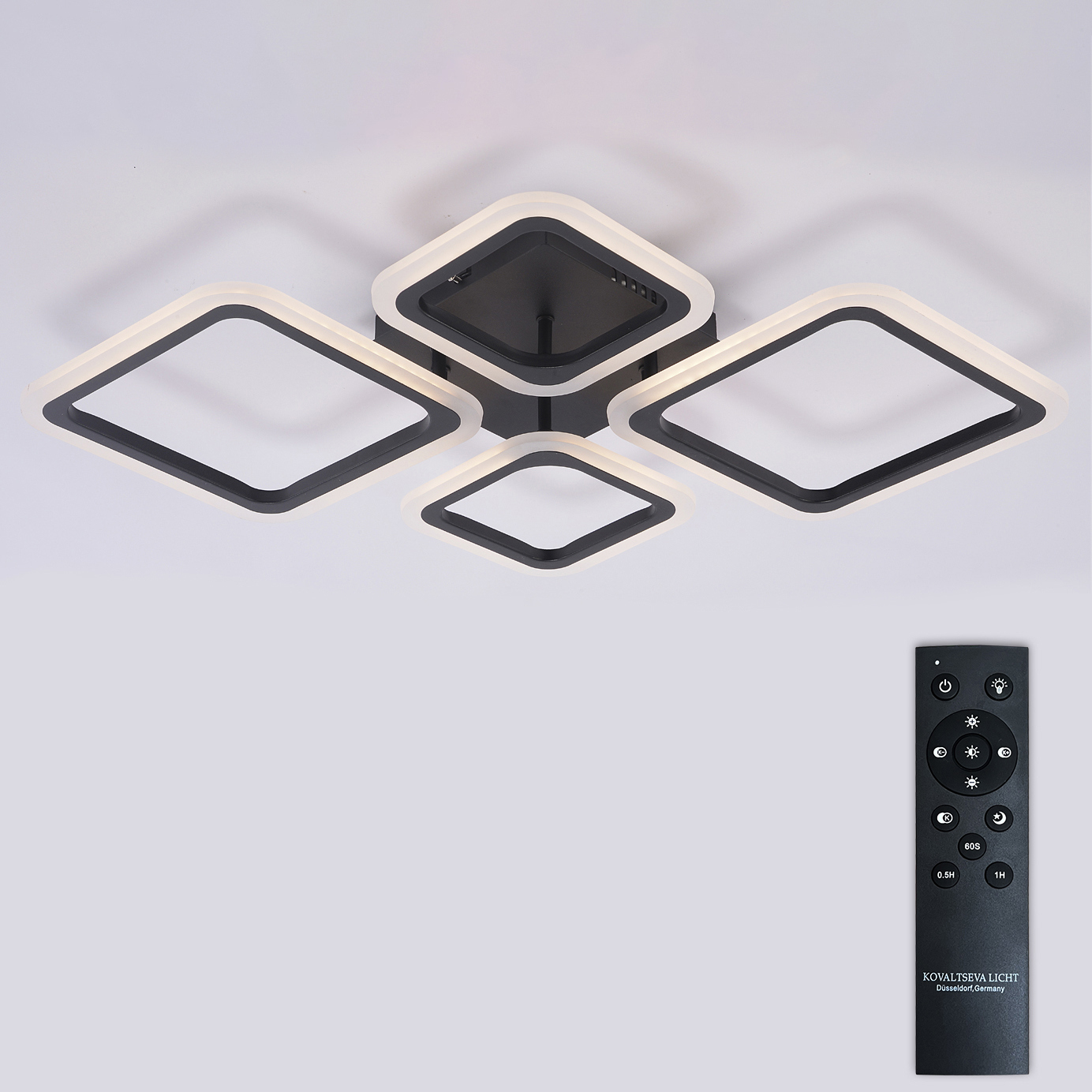 Изображение товара Люстра потолочная светодиодная Natali Kovaltseva Opti с пультом управления 16 м² черный