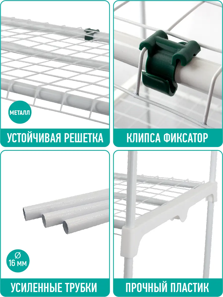 Балконная теплица Маргарита металл/пластик 700x75 мм цвет белый - 2