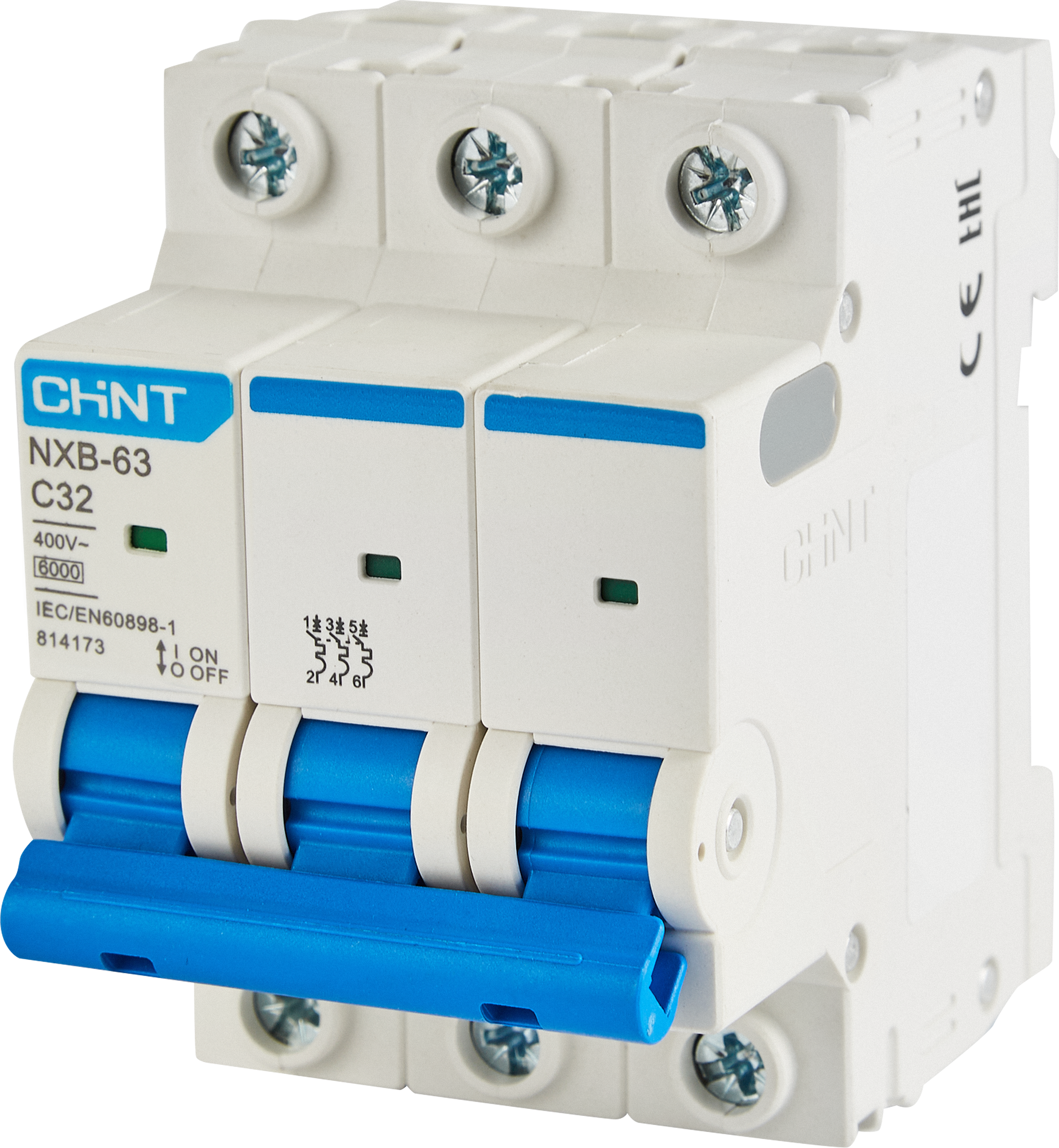 Изображение товара Автоматический выключатель CHINT NXB-63 3P C32 А 6 кА