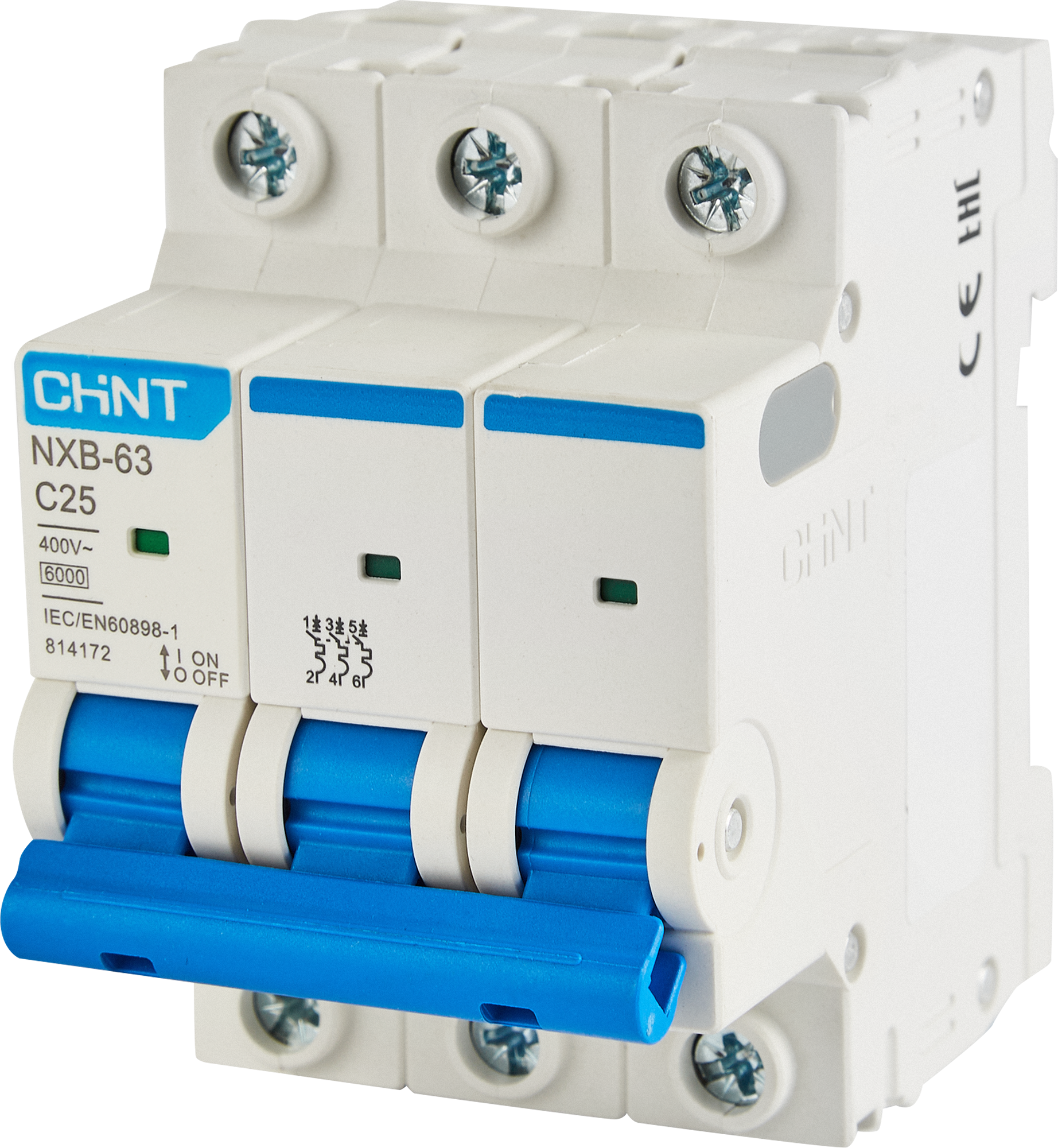 Изображение товара Автоматический выключатель CHINT NXB-63 3P C25 А 6 кА
