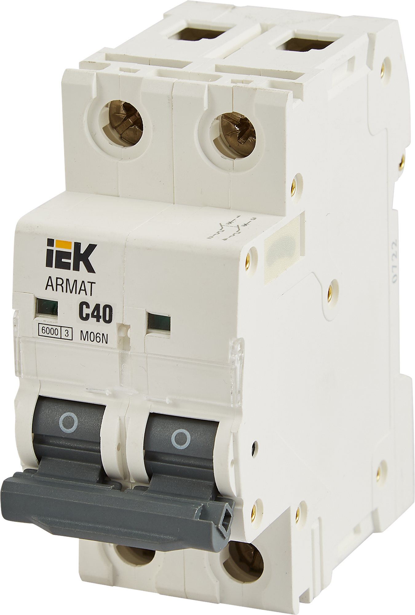 Изображение товара Автоматический выключатель IEK Armat M06N 2P C40 А дифференциальный, 6 кА
