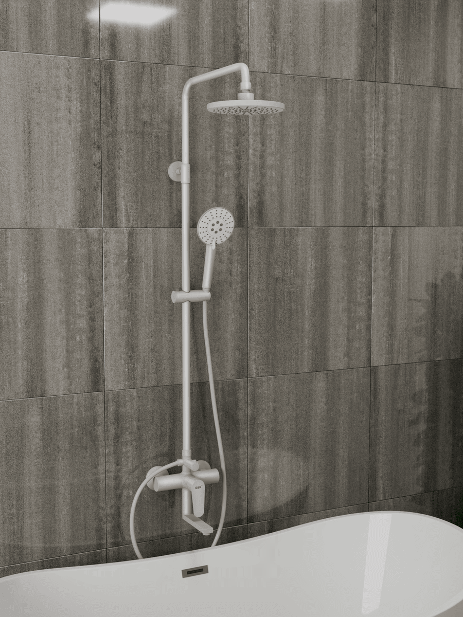 Изображение товара Душевая стойка D&K Da1563708b18 3 режимная цвет белый матовый