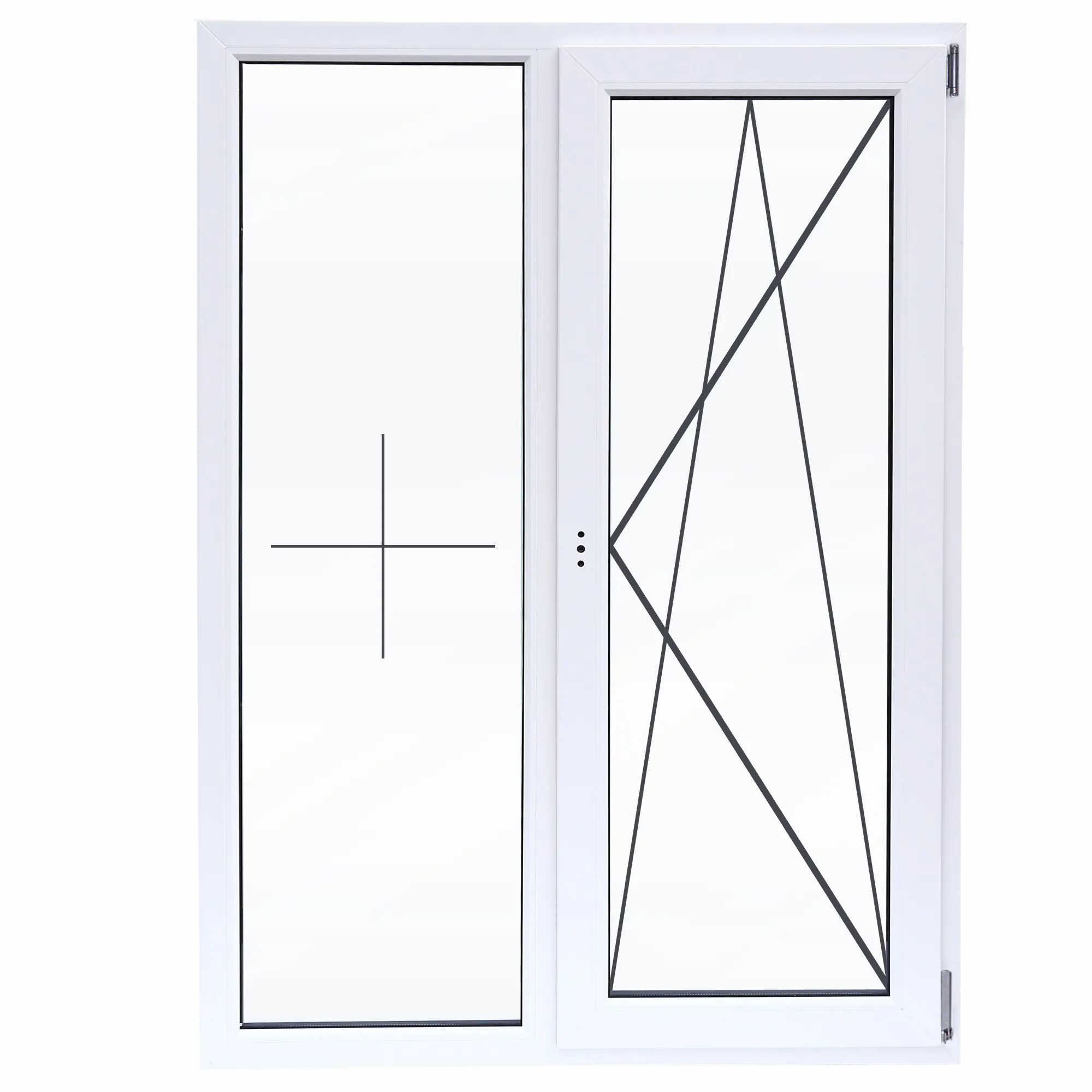 Окно ПВХ WHS двустворчатое 1000x1000 мм (ВхШ) двухкамерный стеклопакет белый (с двух сторон)