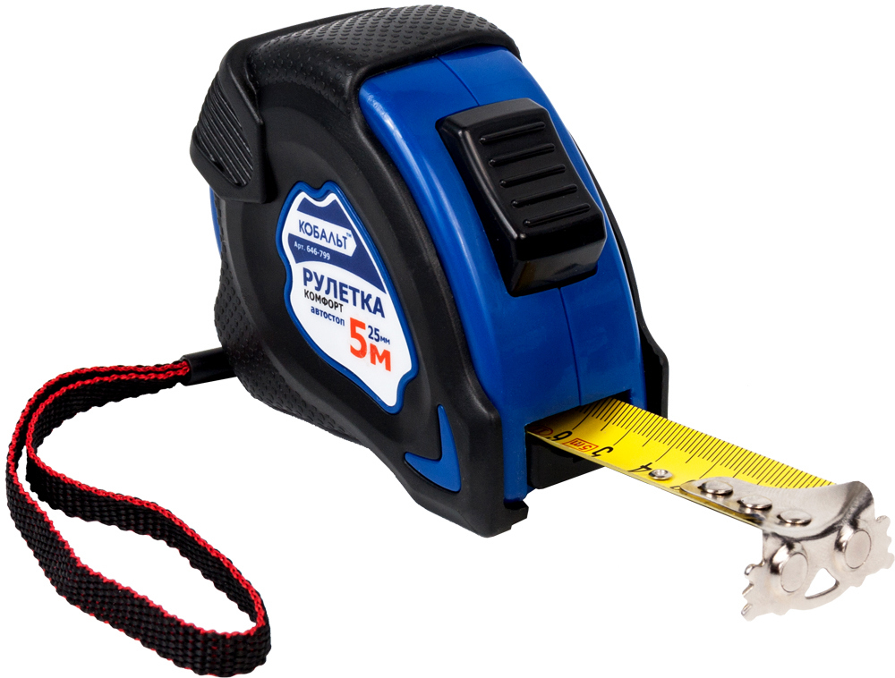 Изображение товара Рулетка Кобальт 646-799 с магнитным наконечником и автостопом 5 м