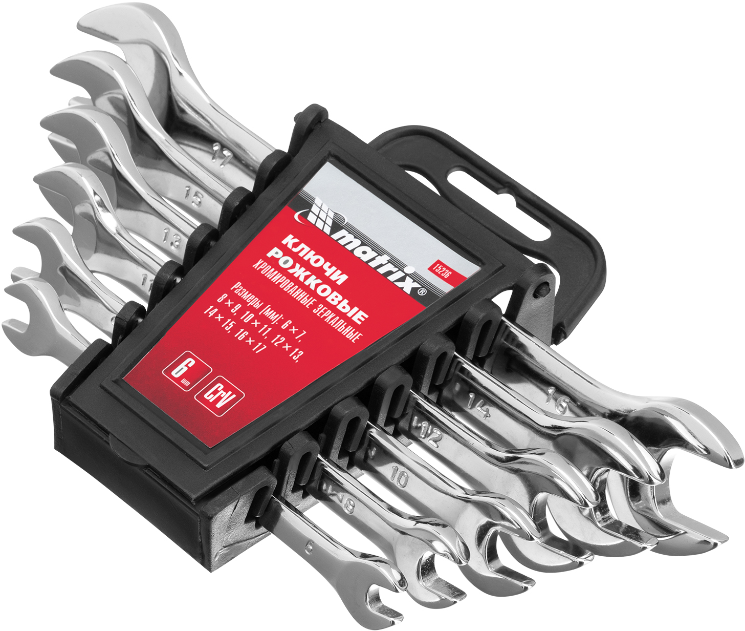 Изображение товара Набор ключей рожковых Matrix 15236 6-17 мм, 6 шт.