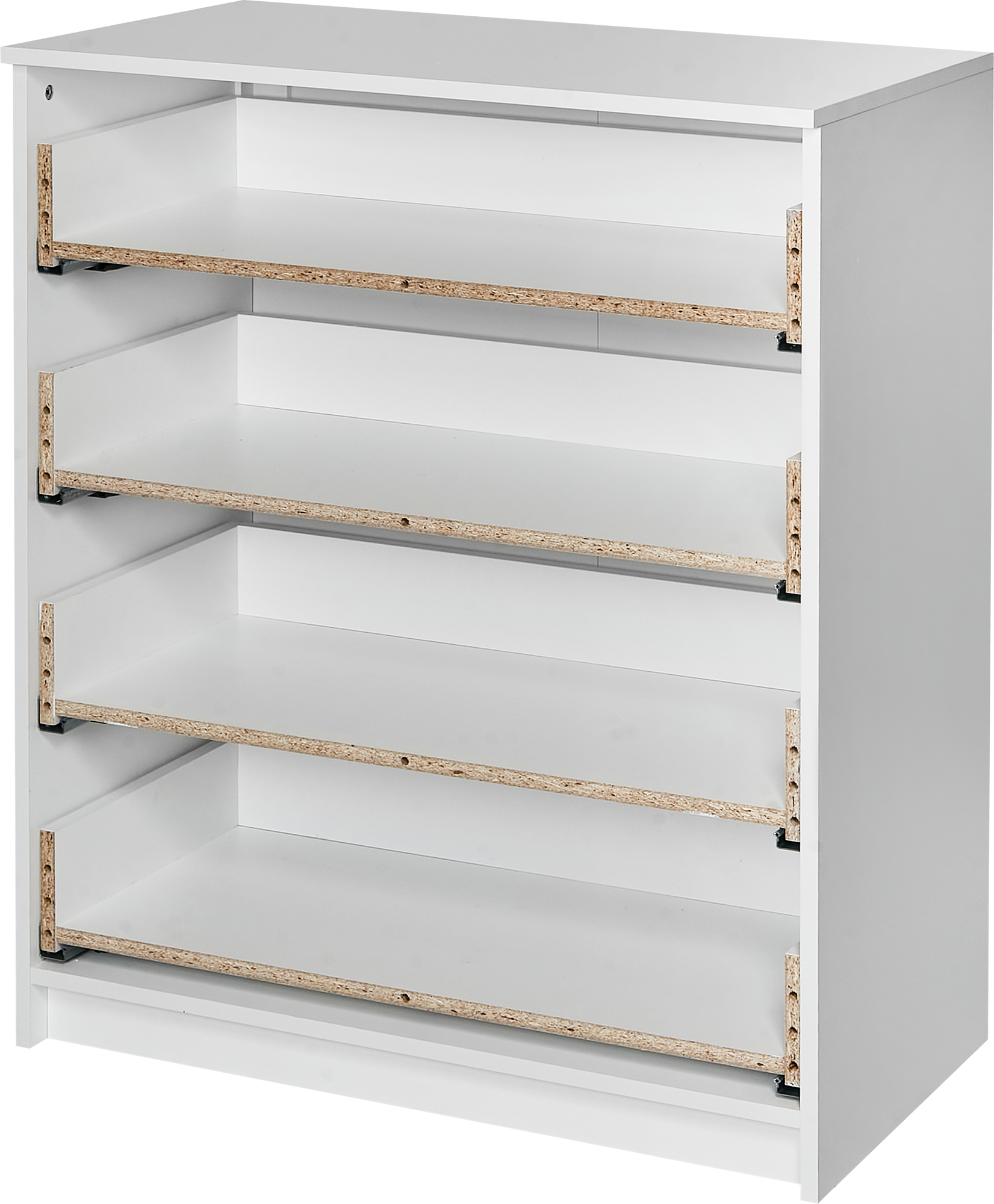 Изображение товара Каркас комода 4 ящика из ЛДСП белого цвета компактный и стильный