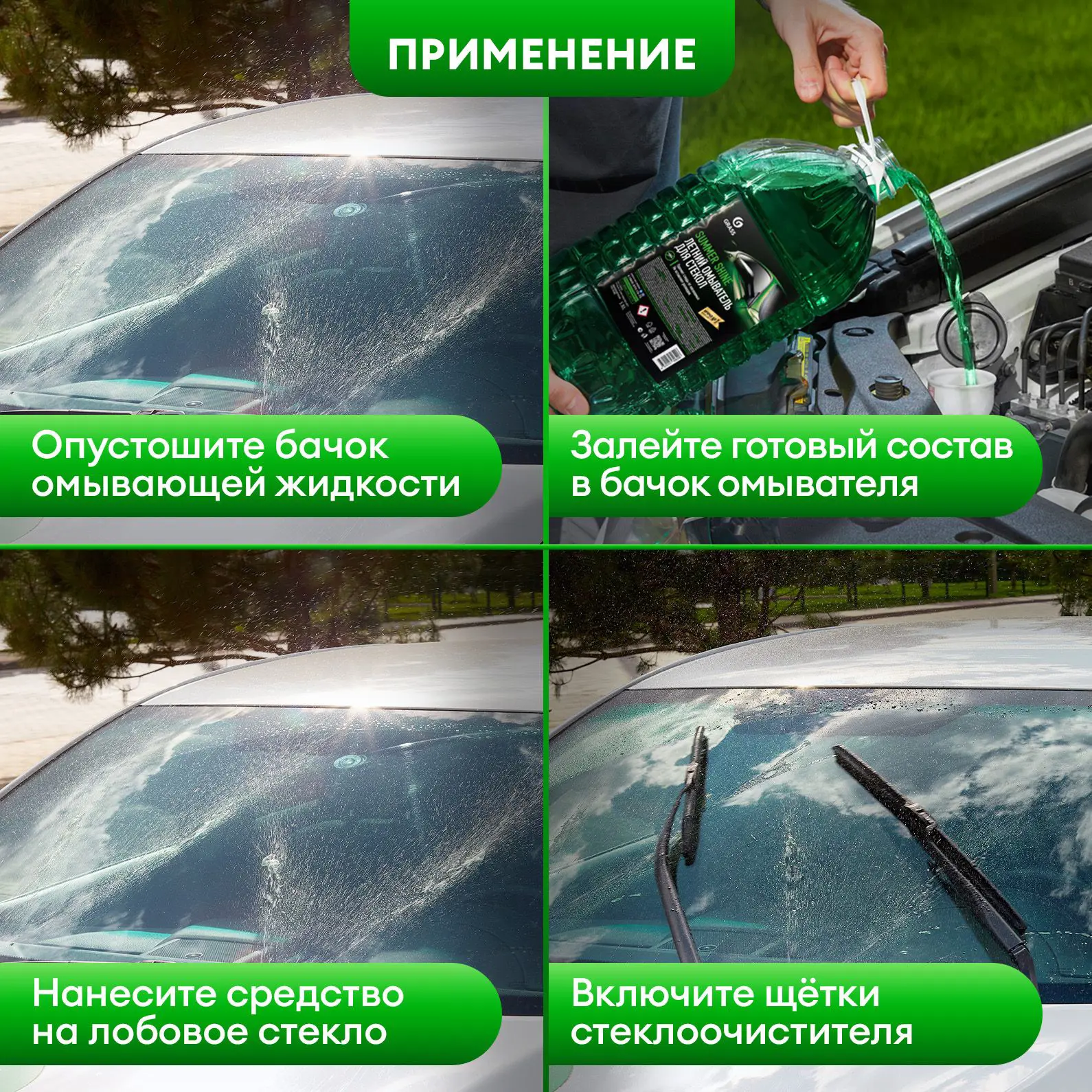 Жидкость стеклоомывающая Grass Летняя 5 л - 2