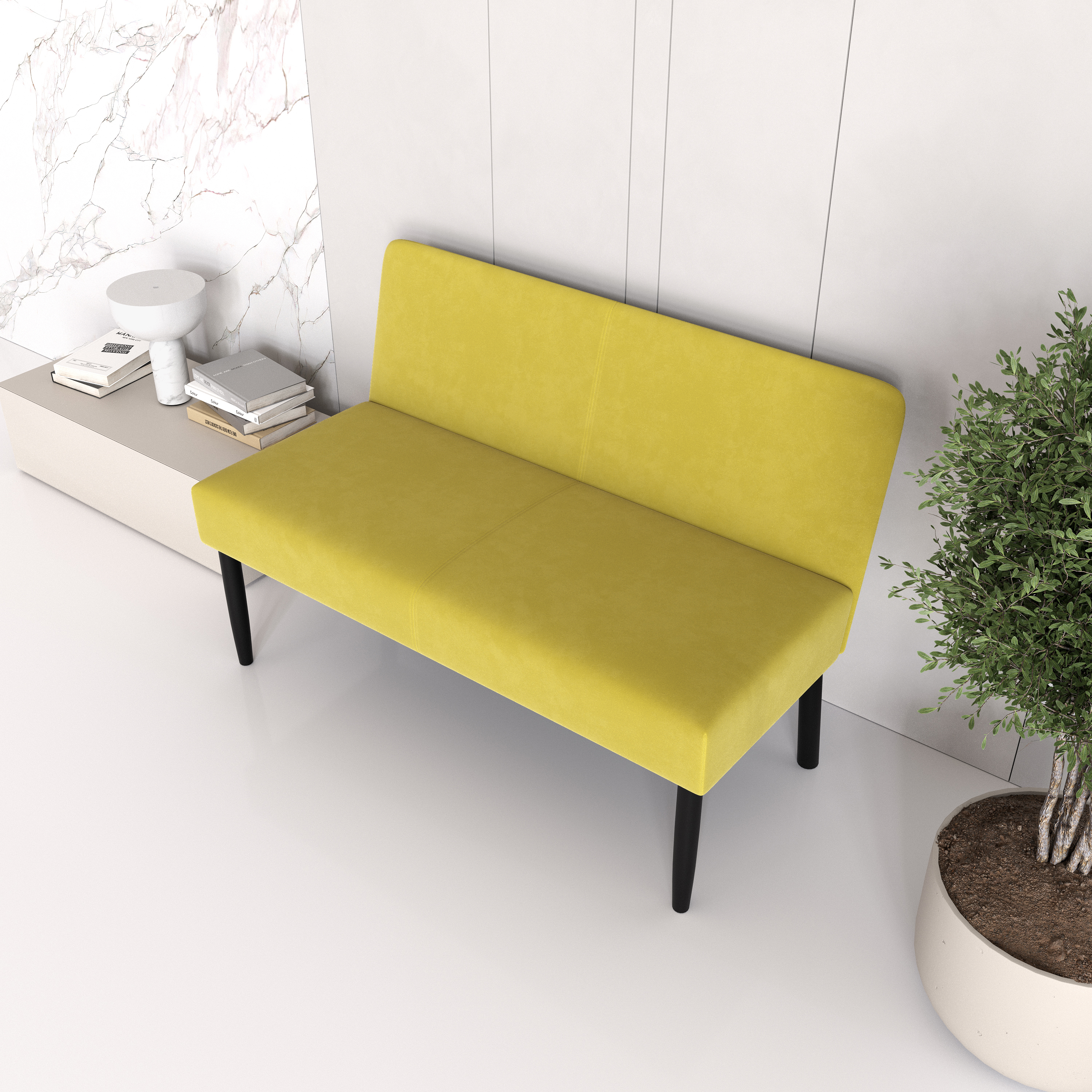 Изображение товара Компактный диван Мюнхен велюр горчичный 110x78x57 см для интерьера