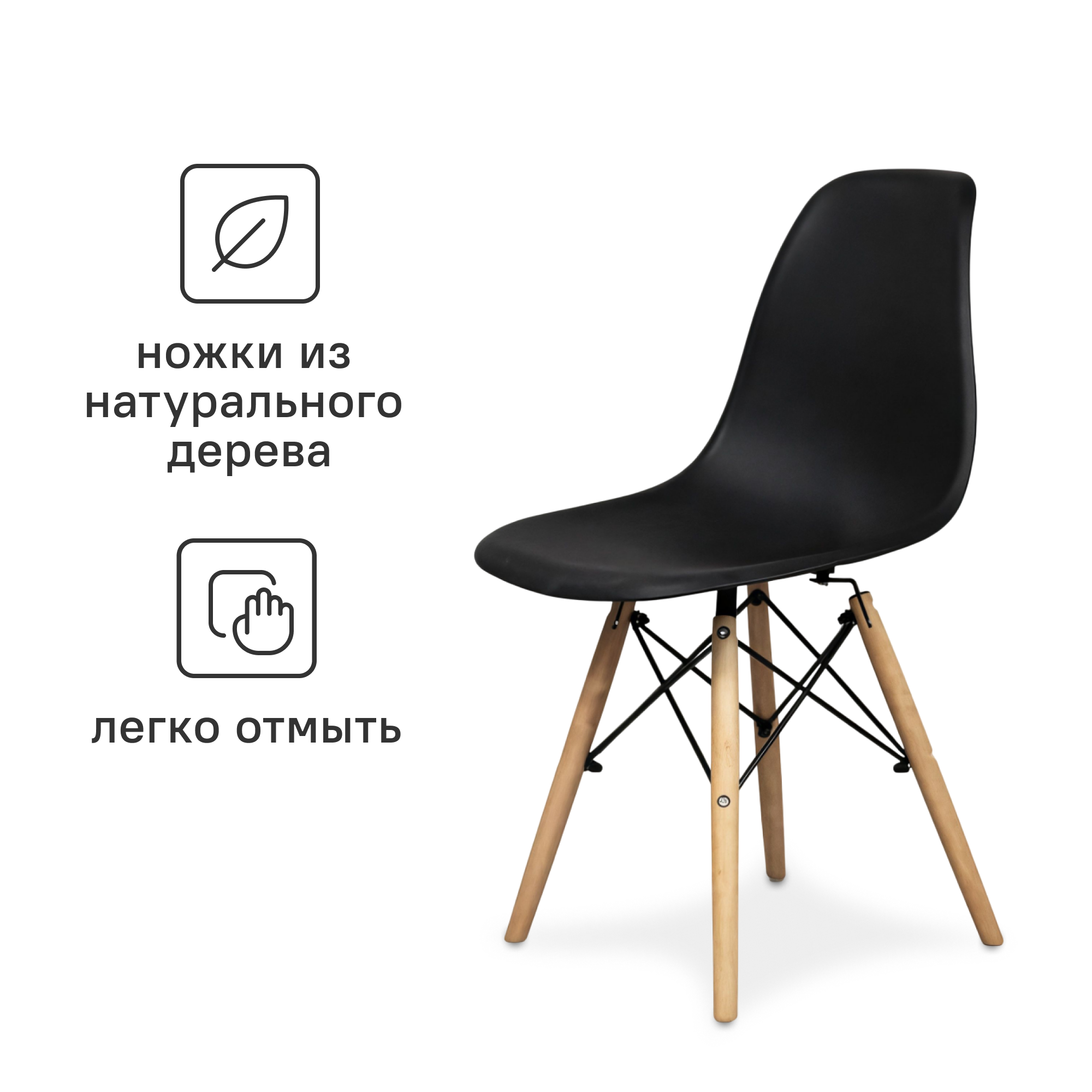 Изображение товара Стул Ridberg Dsw eames 46x80x40 см пластик цвет черный
