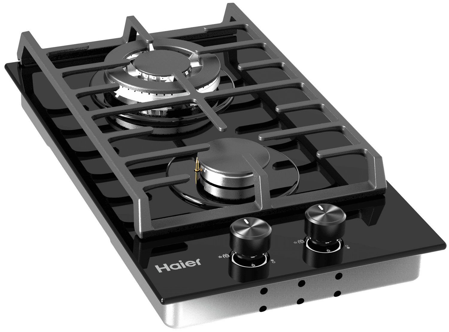 Изображение товара Газовая варочная панель Haier HHX-G32CWLB 2 конфорки черный встраиваемая