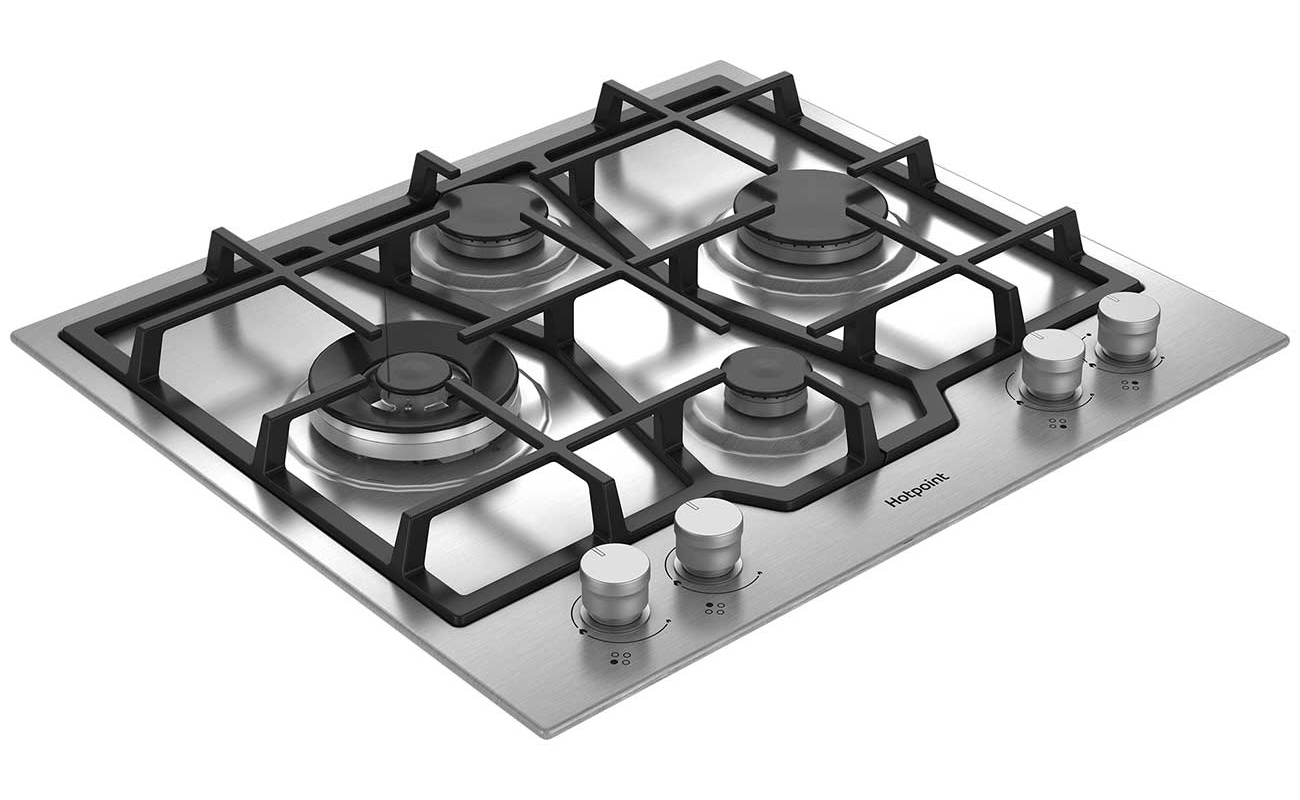 Изображение товара Газовая варочная панель Hotpoint HGMT 643 W IX 59 см 4 конфорки цвет нержавеющая сталь