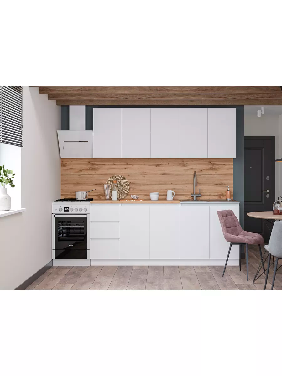 Изображение товара Мебель для кухни Дсв мебель Мори 200x154.2x43 см ЛДСП цвет белый