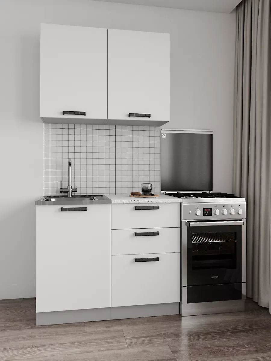 Изображение товара Мебель для кухни ДСВ Мебель Ройс 30000000112 белый софт 100x151.6x43 см ЛДСП