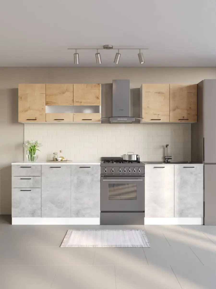 Изображение товара Кухонный гарнитур Дуся 30000000003 модульный из ЛДСП стильный и практичный