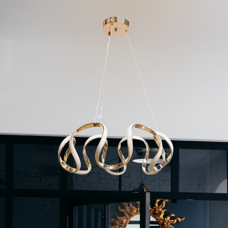 Изображение товара Люстра подвесная светодиодная lampoint Yq-dd-6-2 15 м² холодный белый (голубой) свет цвет золотой