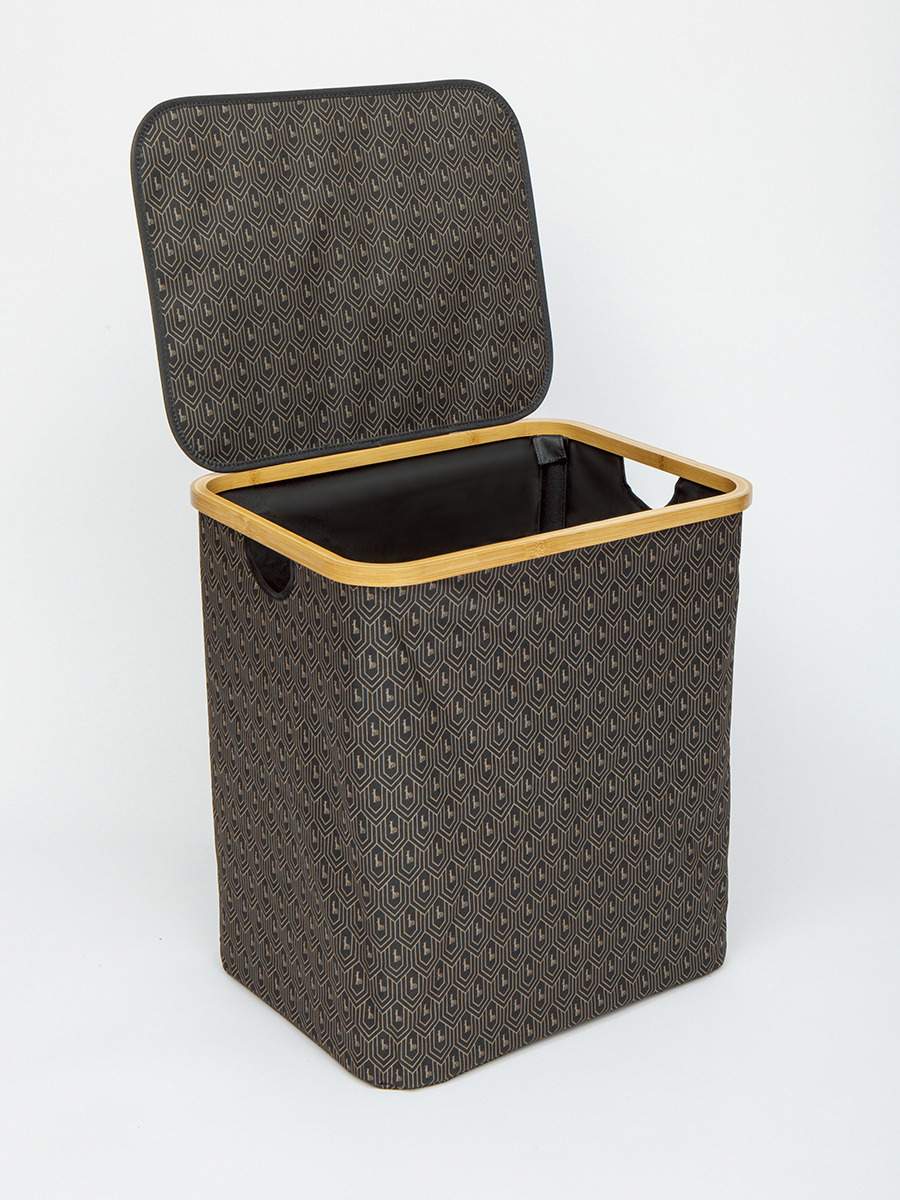 Изображение товара Корзина для белья Ismat decor B-8 цвет черно-золотистый