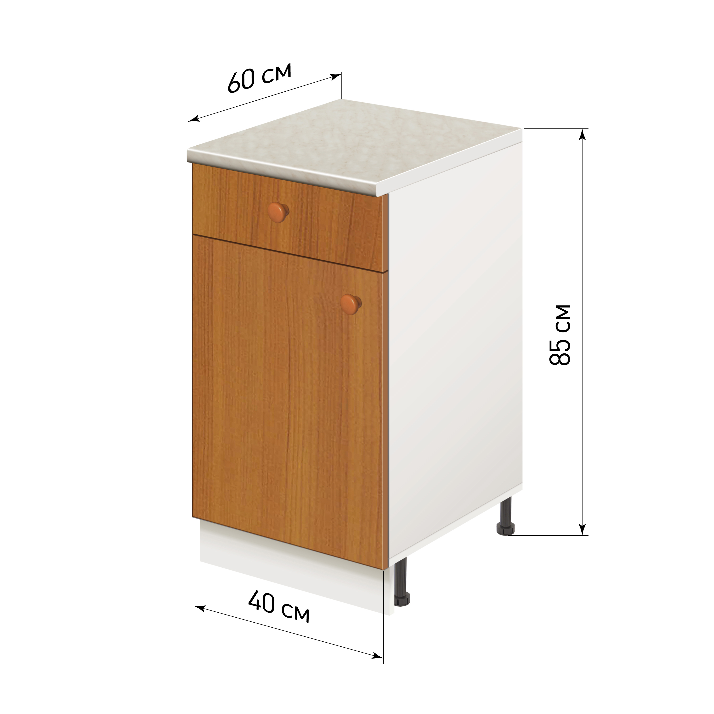 Изображение товара Напольный шкаф Лидер Стандарт TSBY4060_OL 40x85x60 см с ящиком и полкой