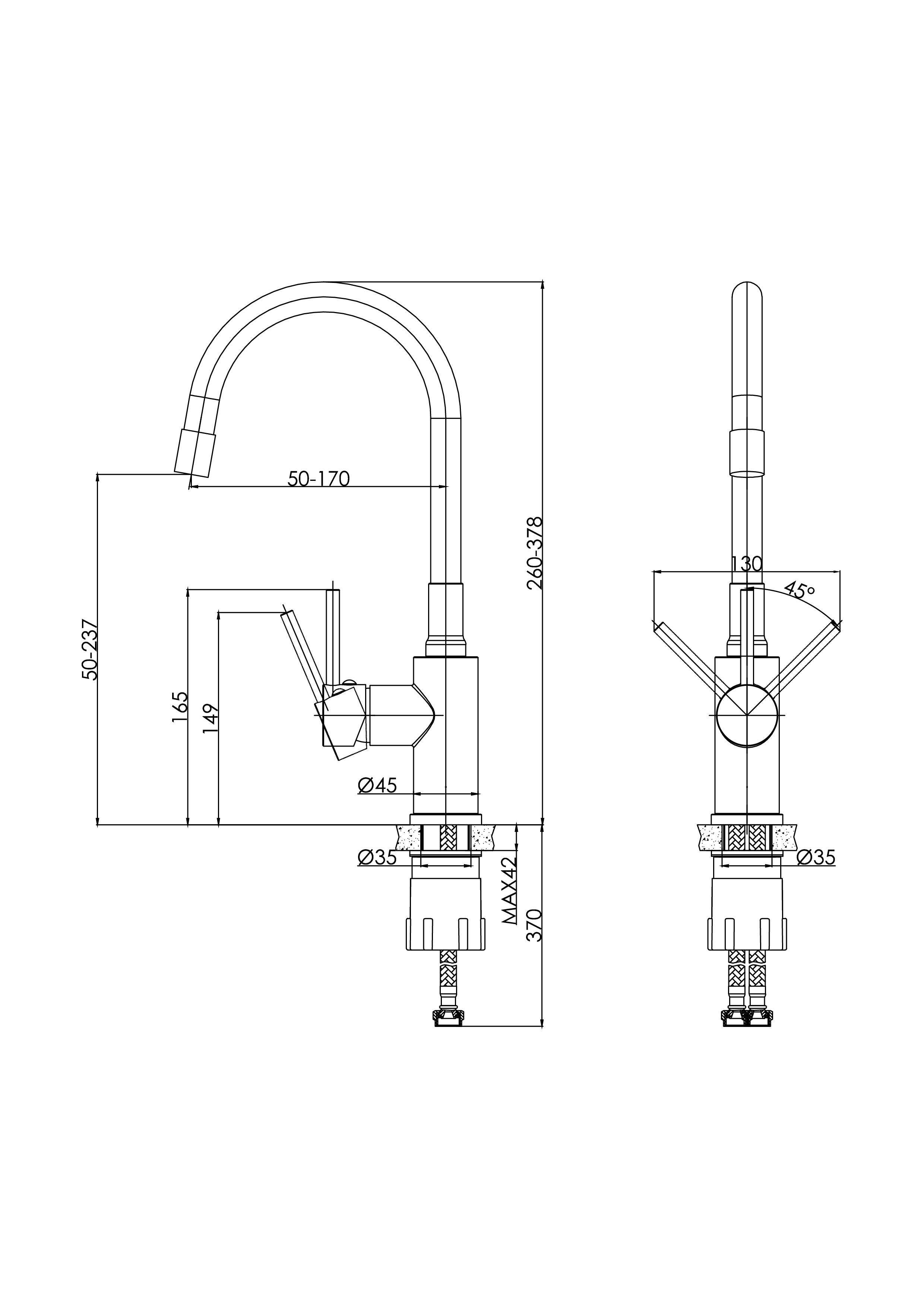 Изображение товара Смеситель для кухни Cersanit Melar поворотный излив 24 см хром