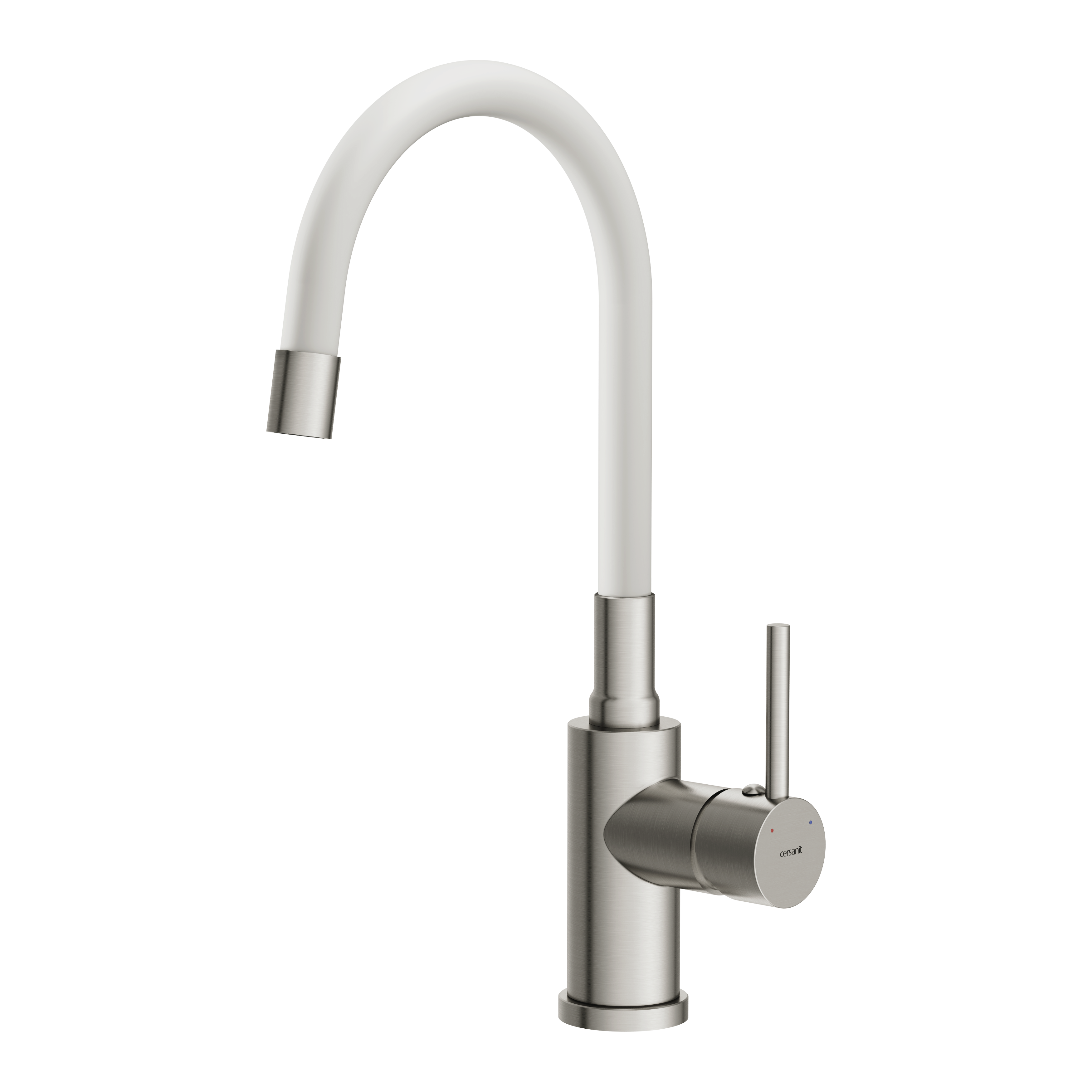 Изображение товара Смеситель для кухни Cersanit Melar поворотный 24 см белый